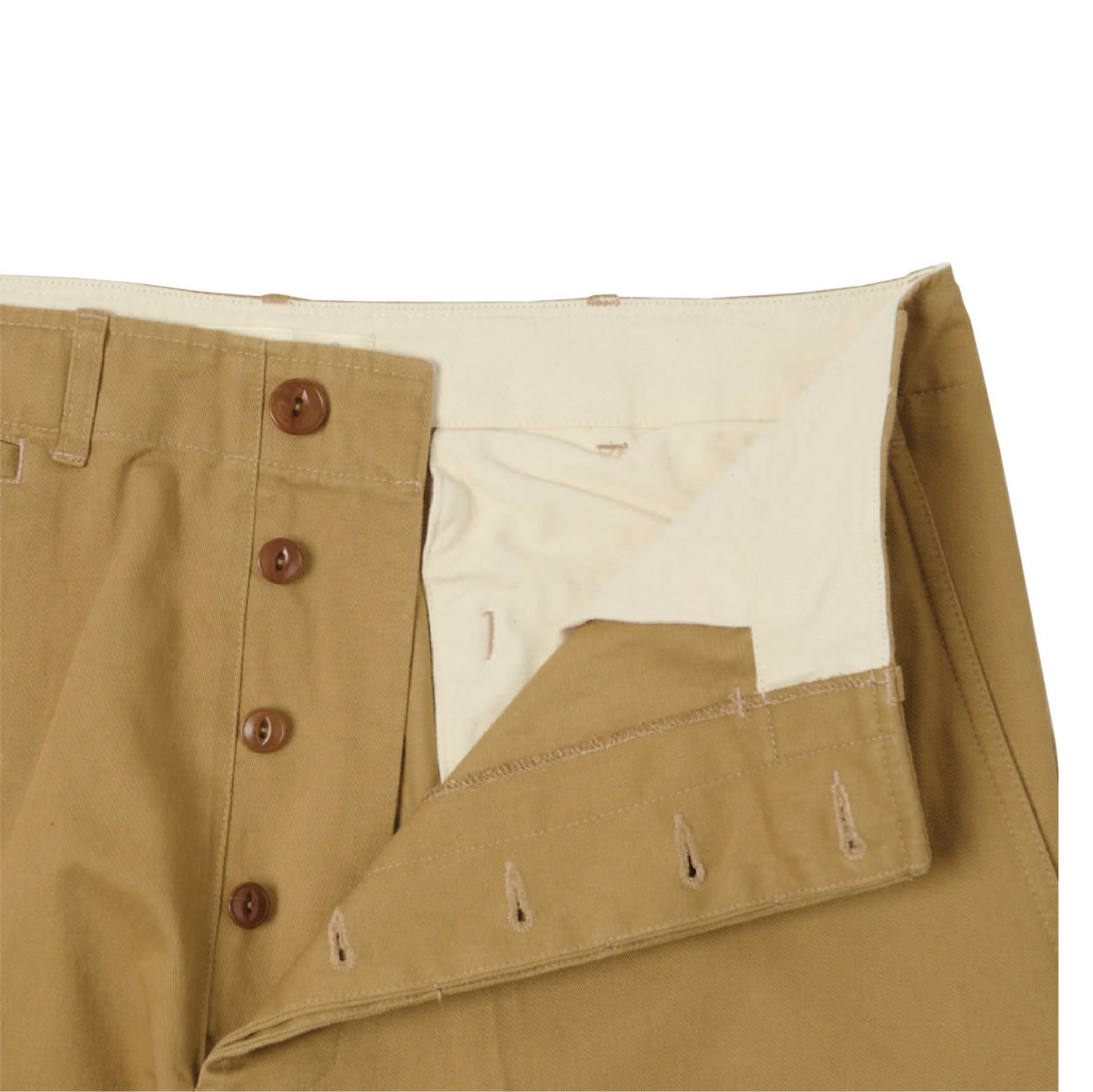 1920's Cotton Twill Worker Chino - Khaki