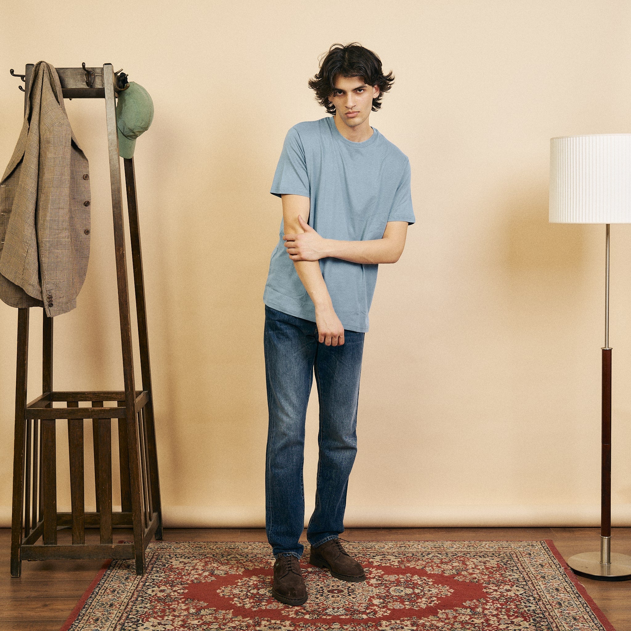Burrows & Hare Organic Egyptian Cotton T-Shirt - Della Robbia Blue