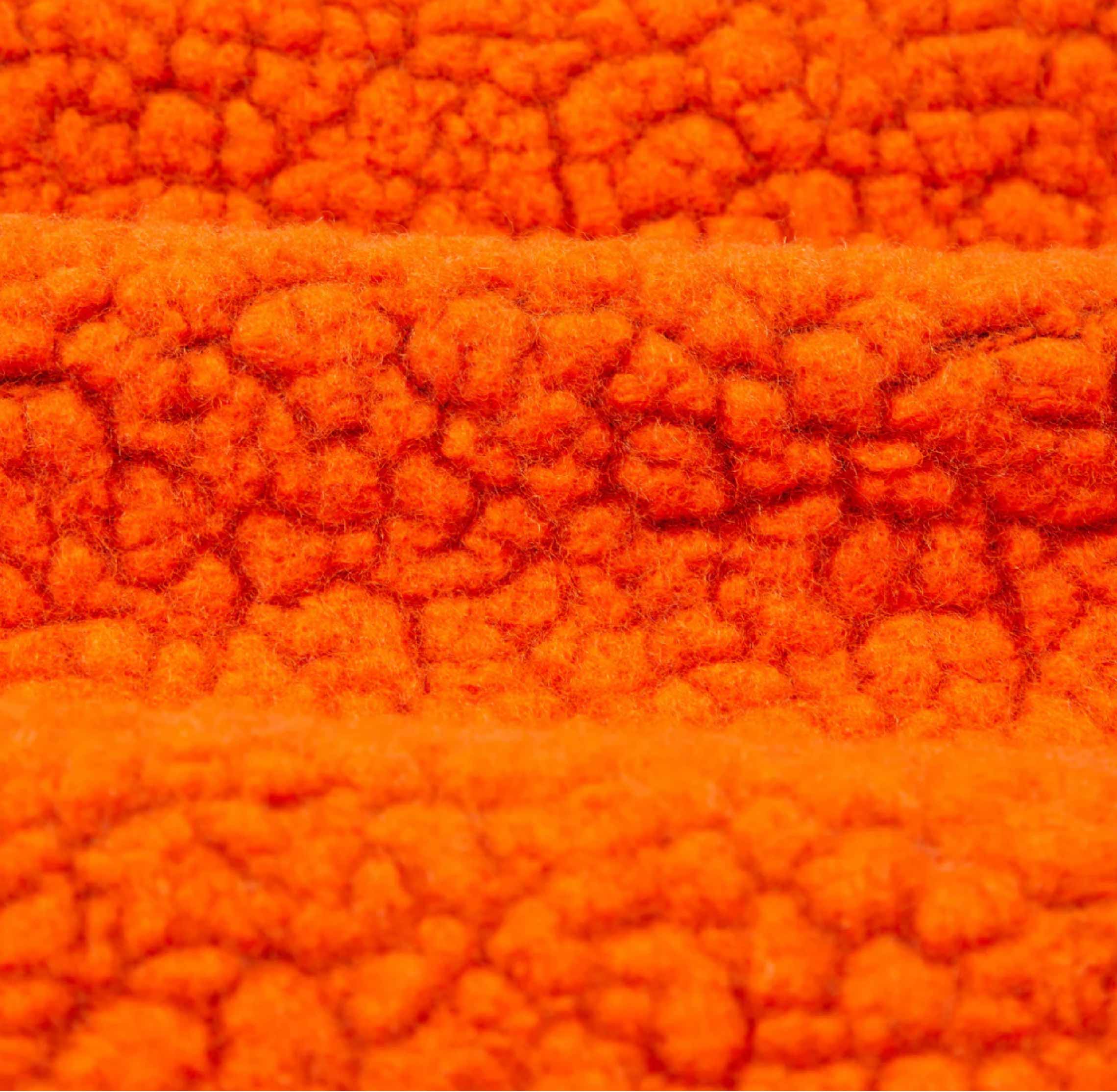 Orange Boucle Wool Zip Fleece Jacket