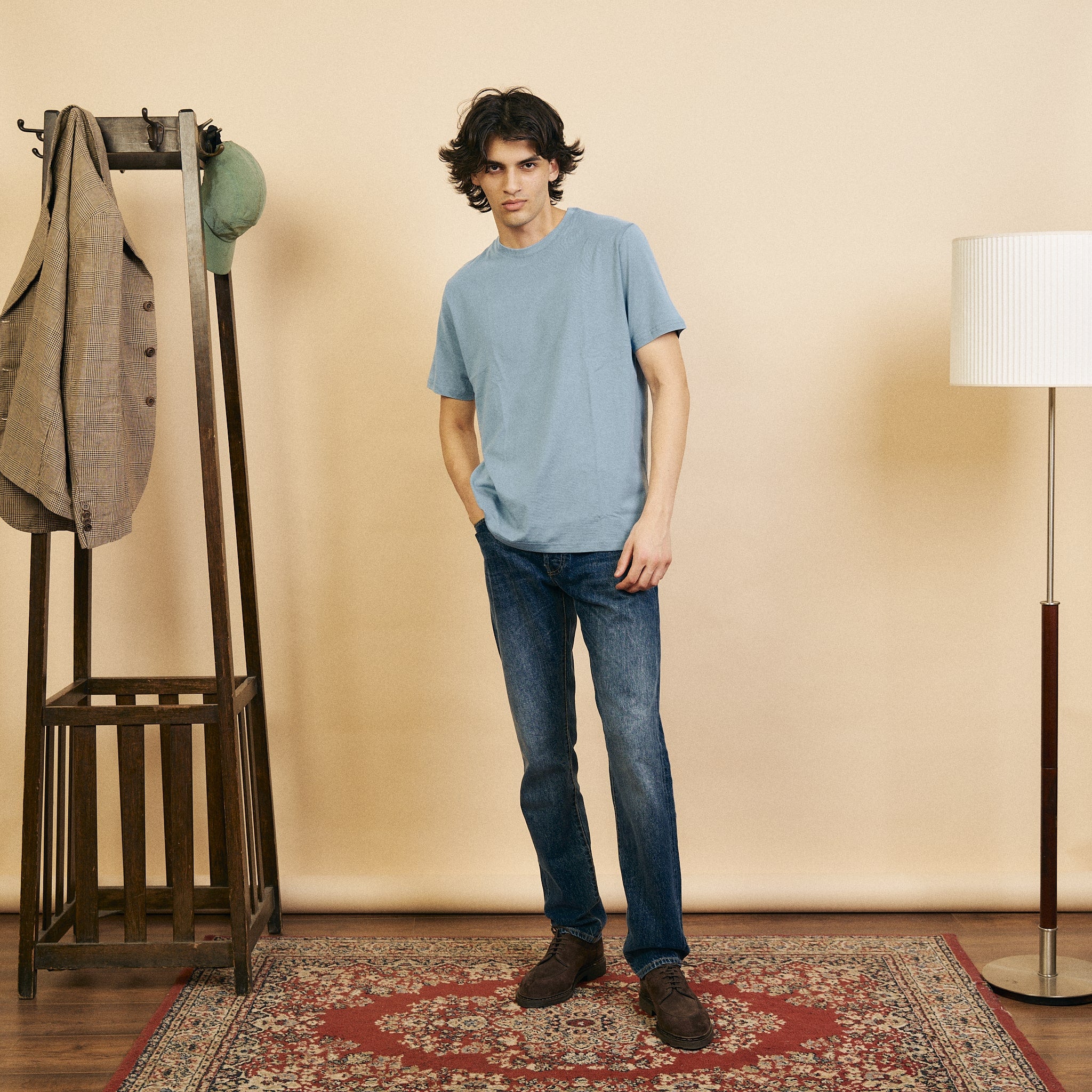 Burrows & Hare Organic Egyptian Cotton T-Shirt - Della Robbia Blue