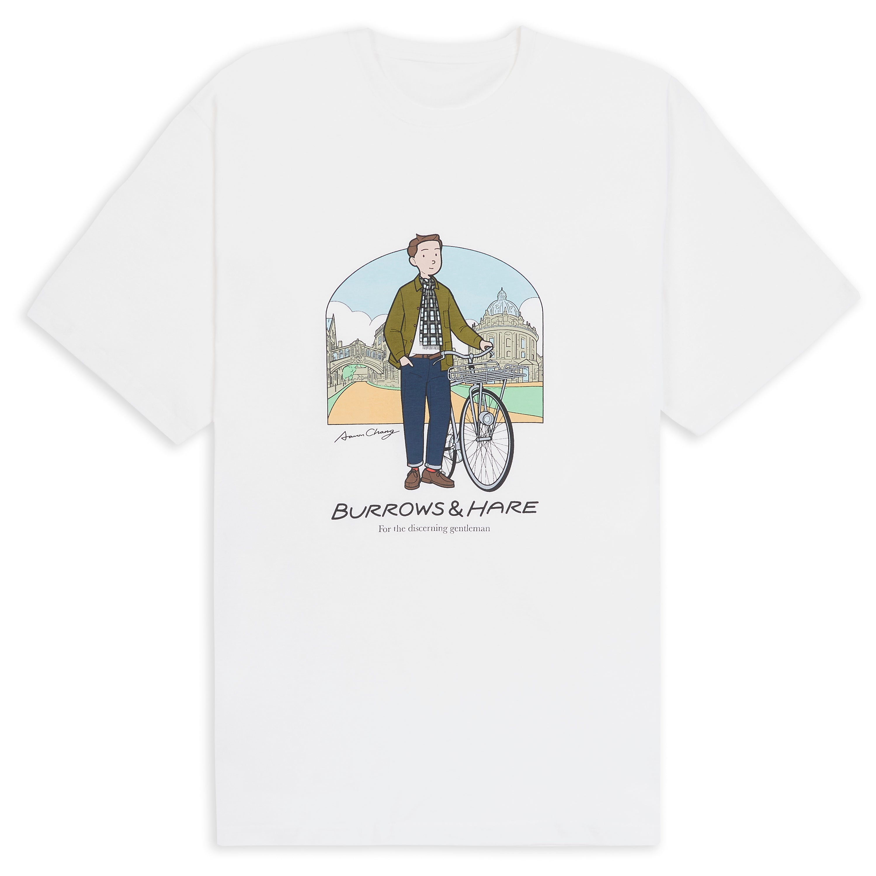 Burrows & Hare Organic Egyptian Cotton Printed T-Shirt - White