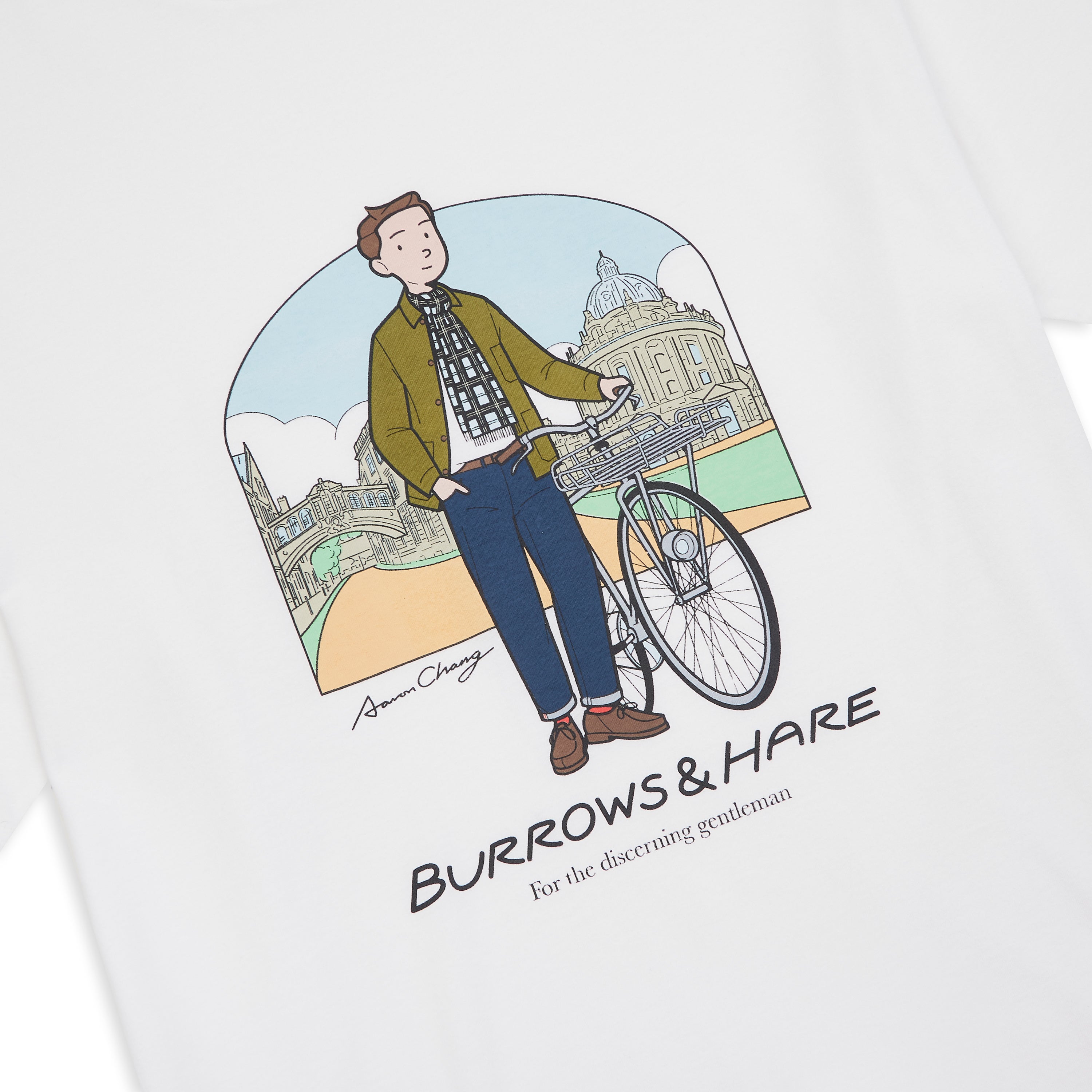 Burrows & Hare Organic Egyptian Cotton Printed T-Shirt - White