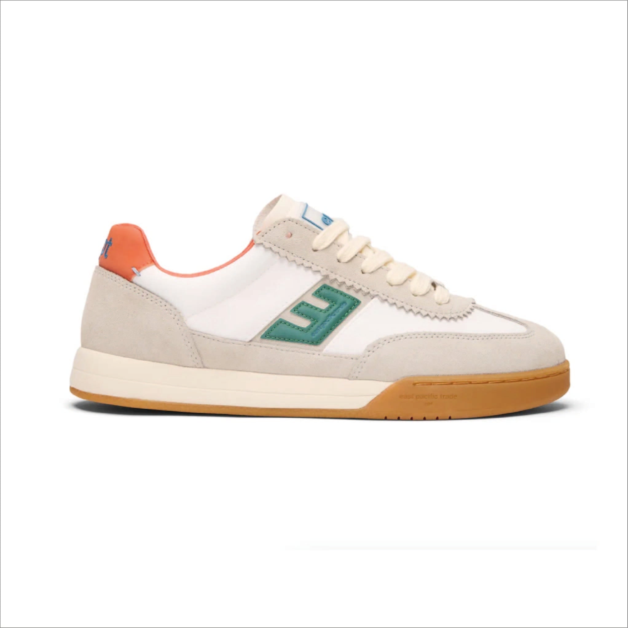 Diego by East Pacific Trade in Off White/Green/Orange — front three-quarter view