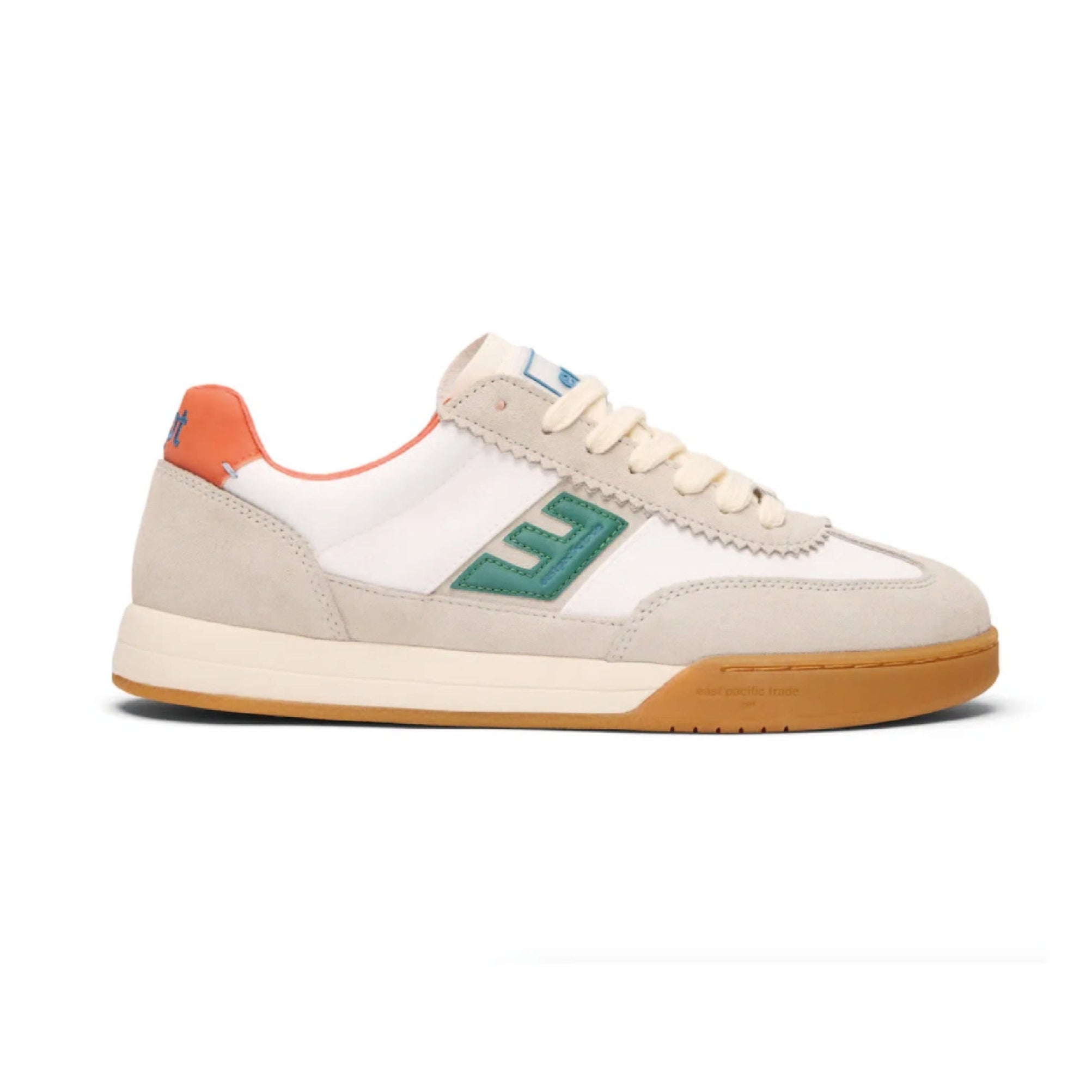 Diego by East Pacific Trade in Off White/Green/Orange — front three-quarter view