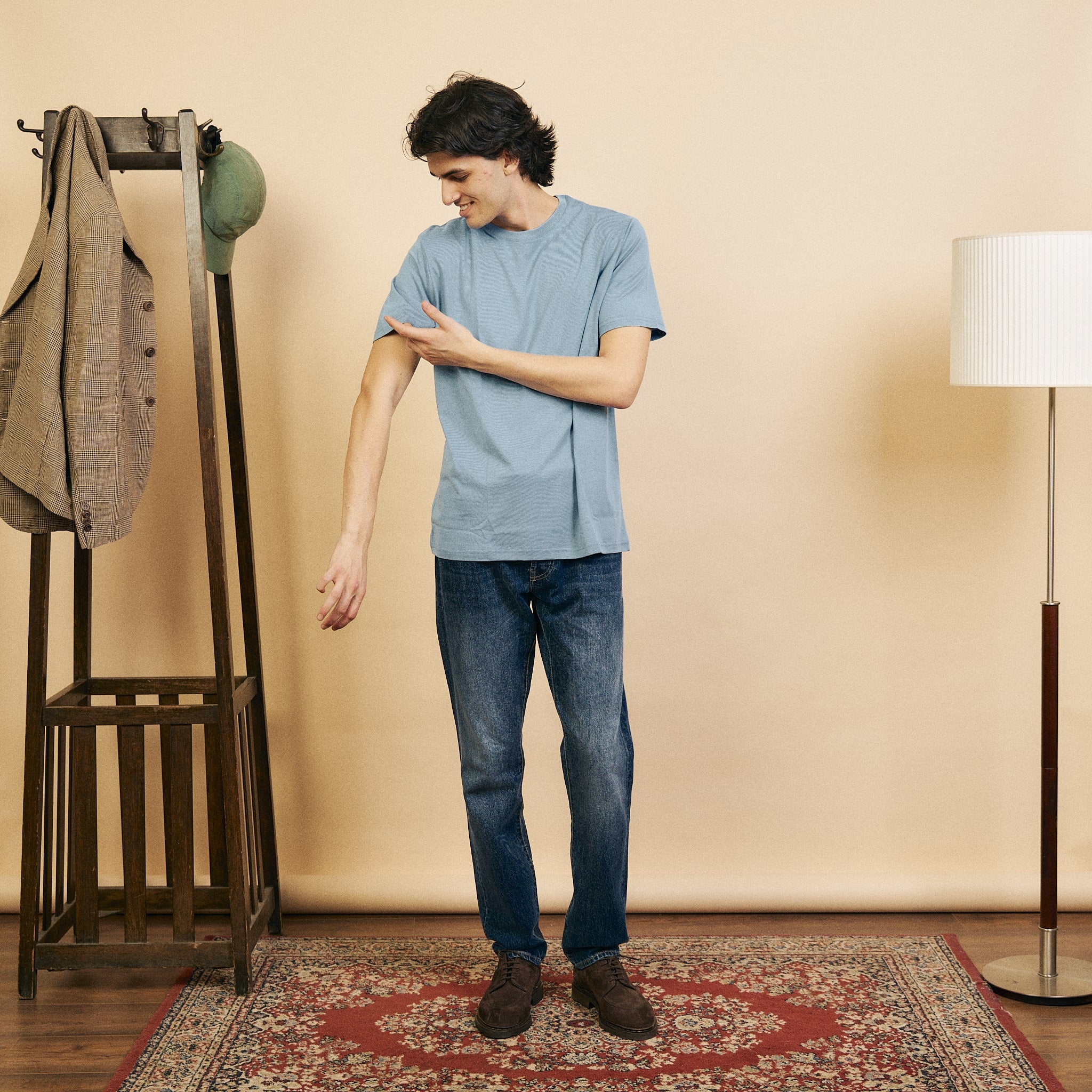 Burrows & Hare Organic Egyptian Cotton T-Shirt - Della Robbia Blue