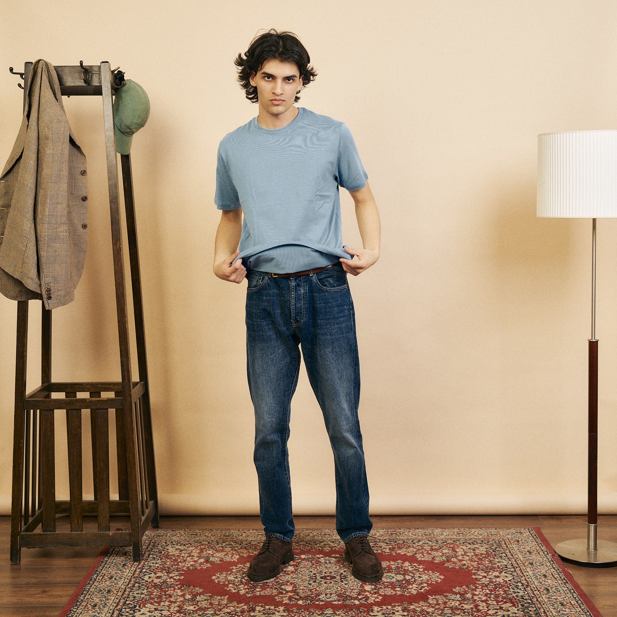 Burrows & Hare Organic Egyptian Cotton T-Shirt - Della Robbia Blue