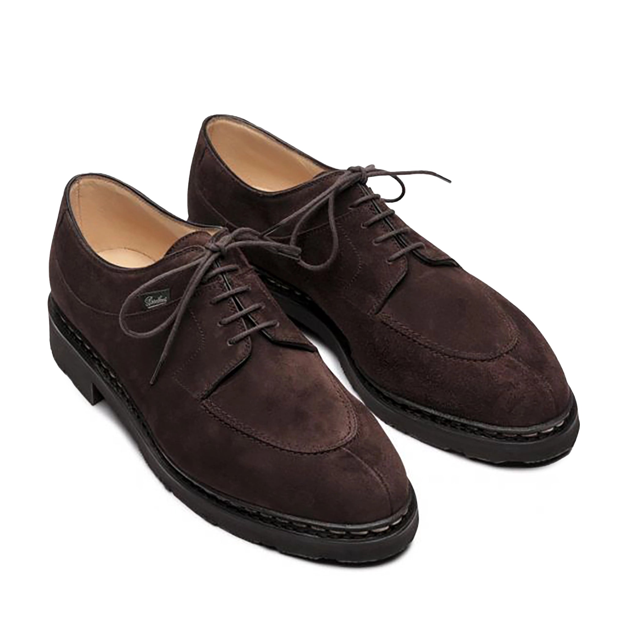Side view of Paraboot Avignon Shoe in Velours Congo with full-grain smooth leather.
