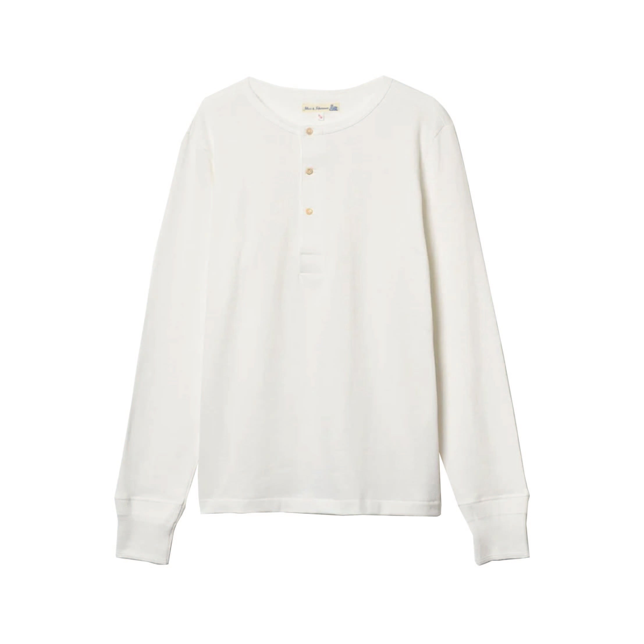 Mid-Century Machine Refined Fit Long Sleeve Henley - White