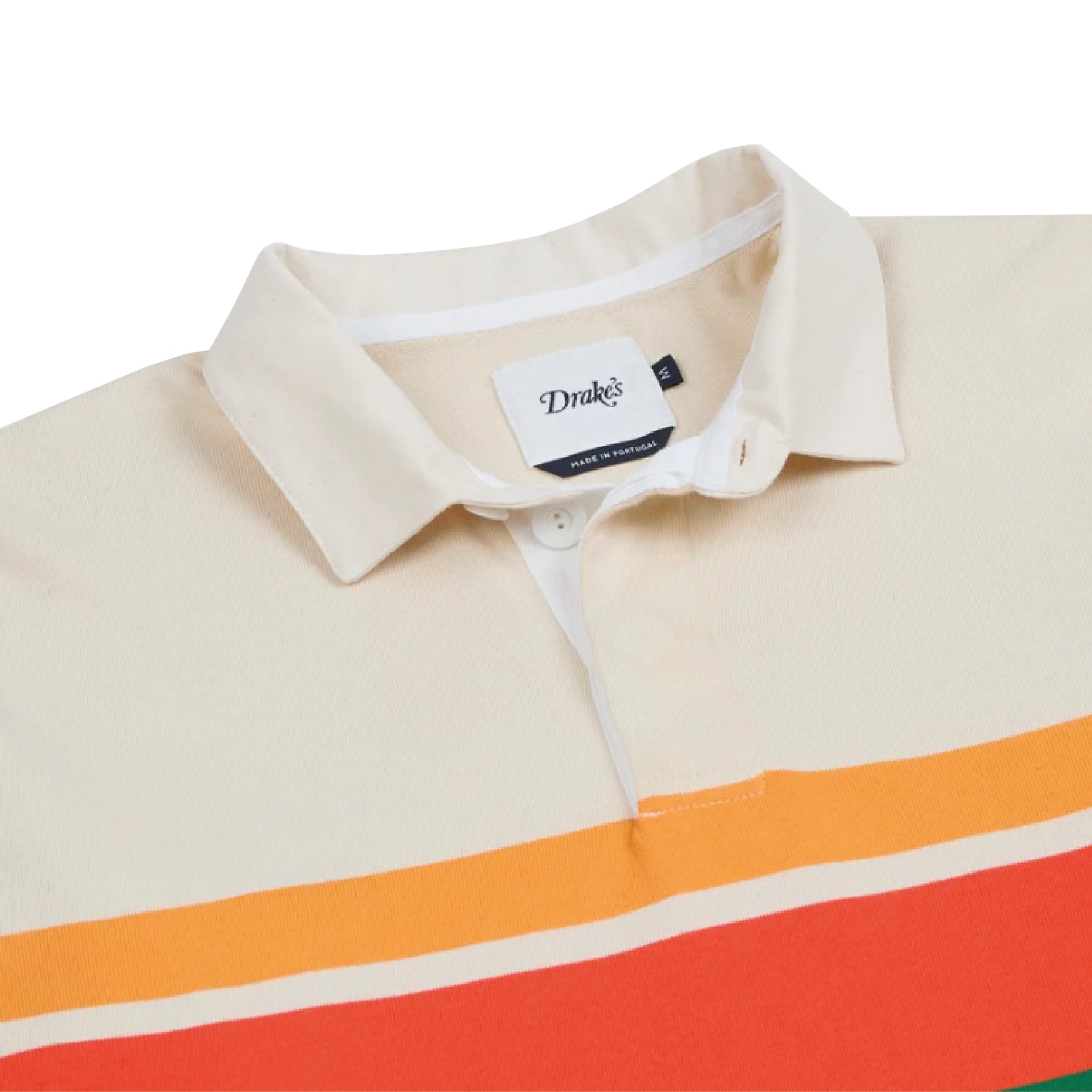 Middle Stripe Cotton Rugby Shirt - Ecru Multi