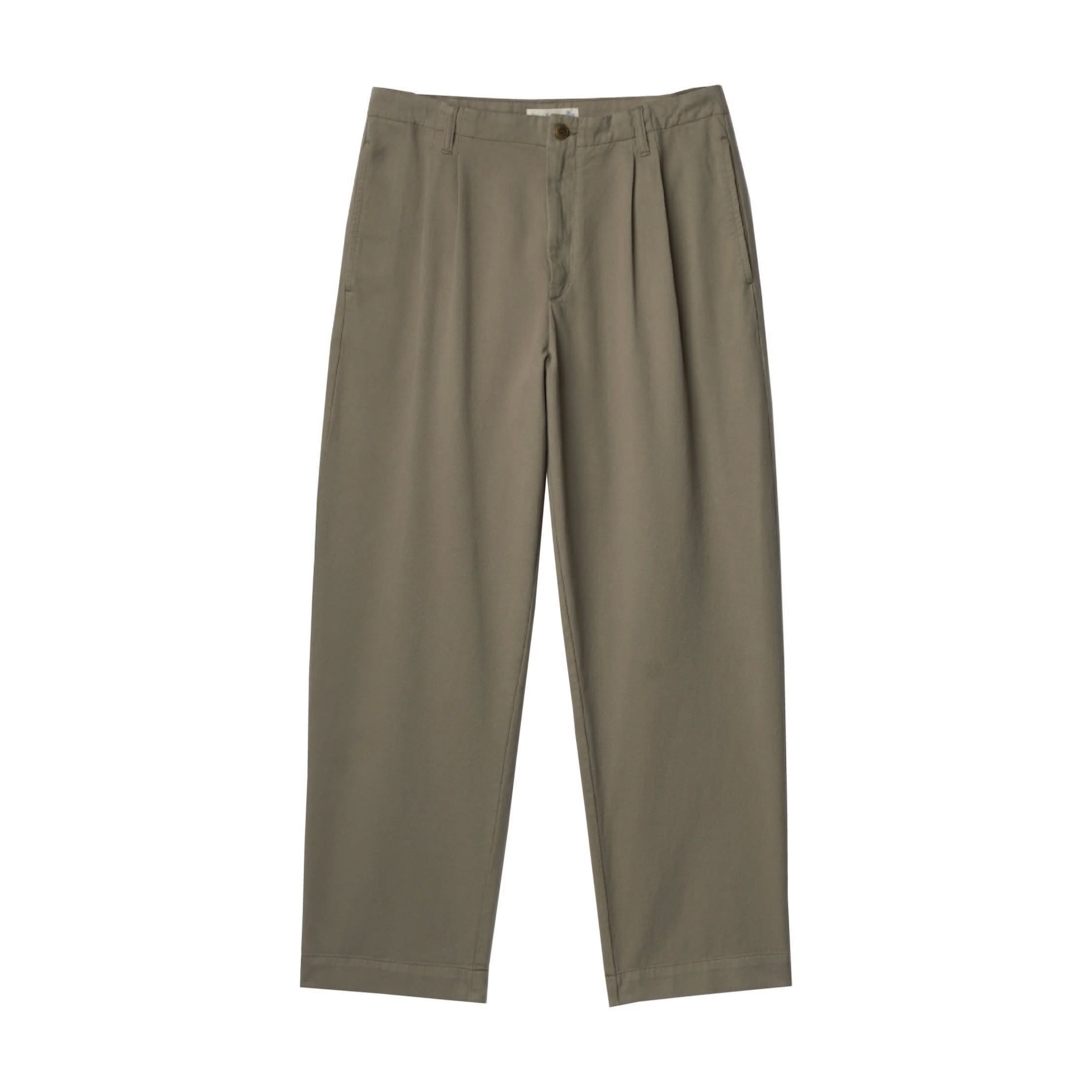 Pleated Twill Pants - Vintage Army