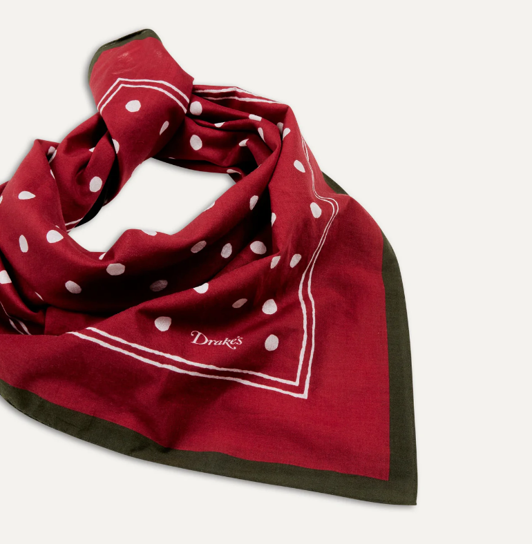 Red Polka Dot Print Bandana
