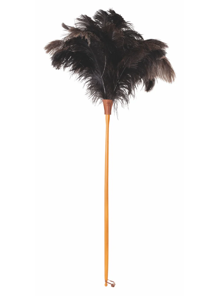 Ostrich Feather Duster with Leather Cuff - 110cm