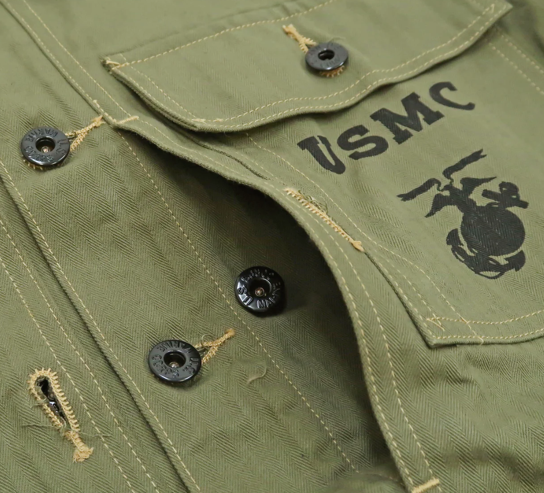 USMC M 44 HBT Jacket Olive