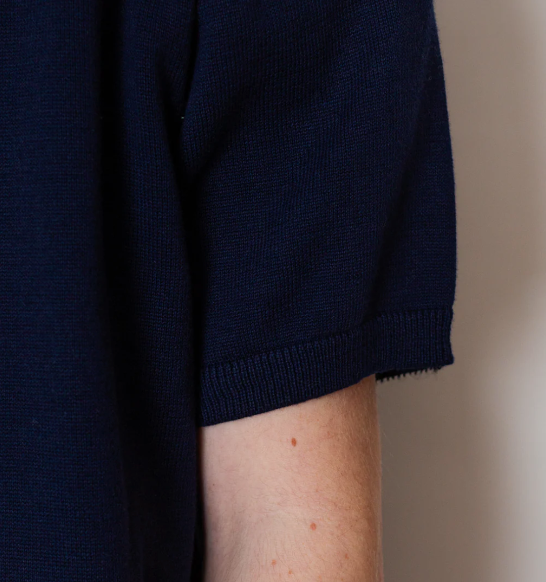 Full view of the Otto Shirt Texture - Navy by Pittari, ideal for versatile styling.