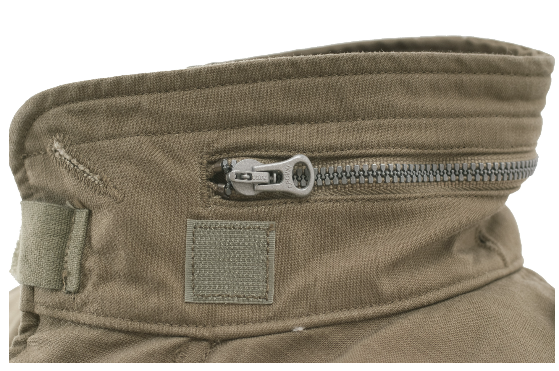 Olive Drab M-65 Combat Jacket by Buzz Rickson's with four cargo pockets.