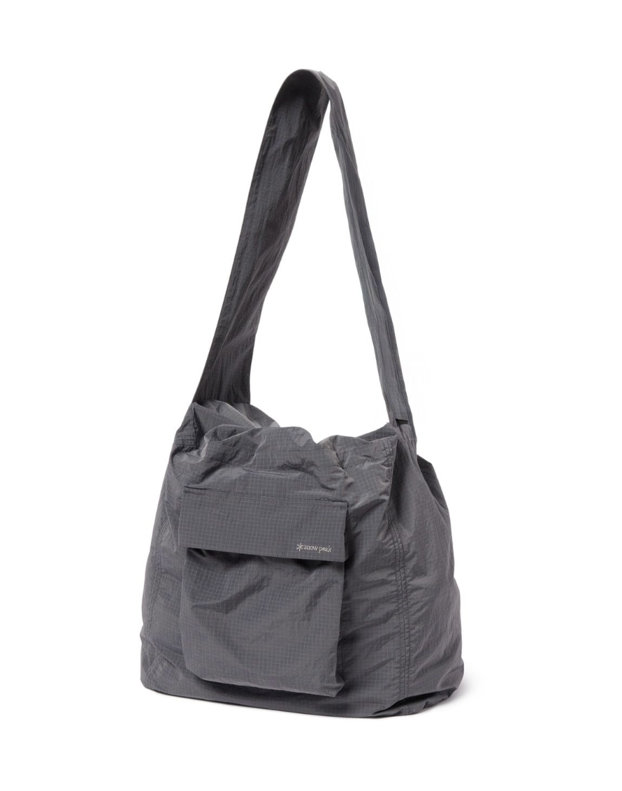 Snow Peak Ripstop Wrap Cross Bag - Charcoal in Charcoal — view 1 of 3 | Burrows & Hare
