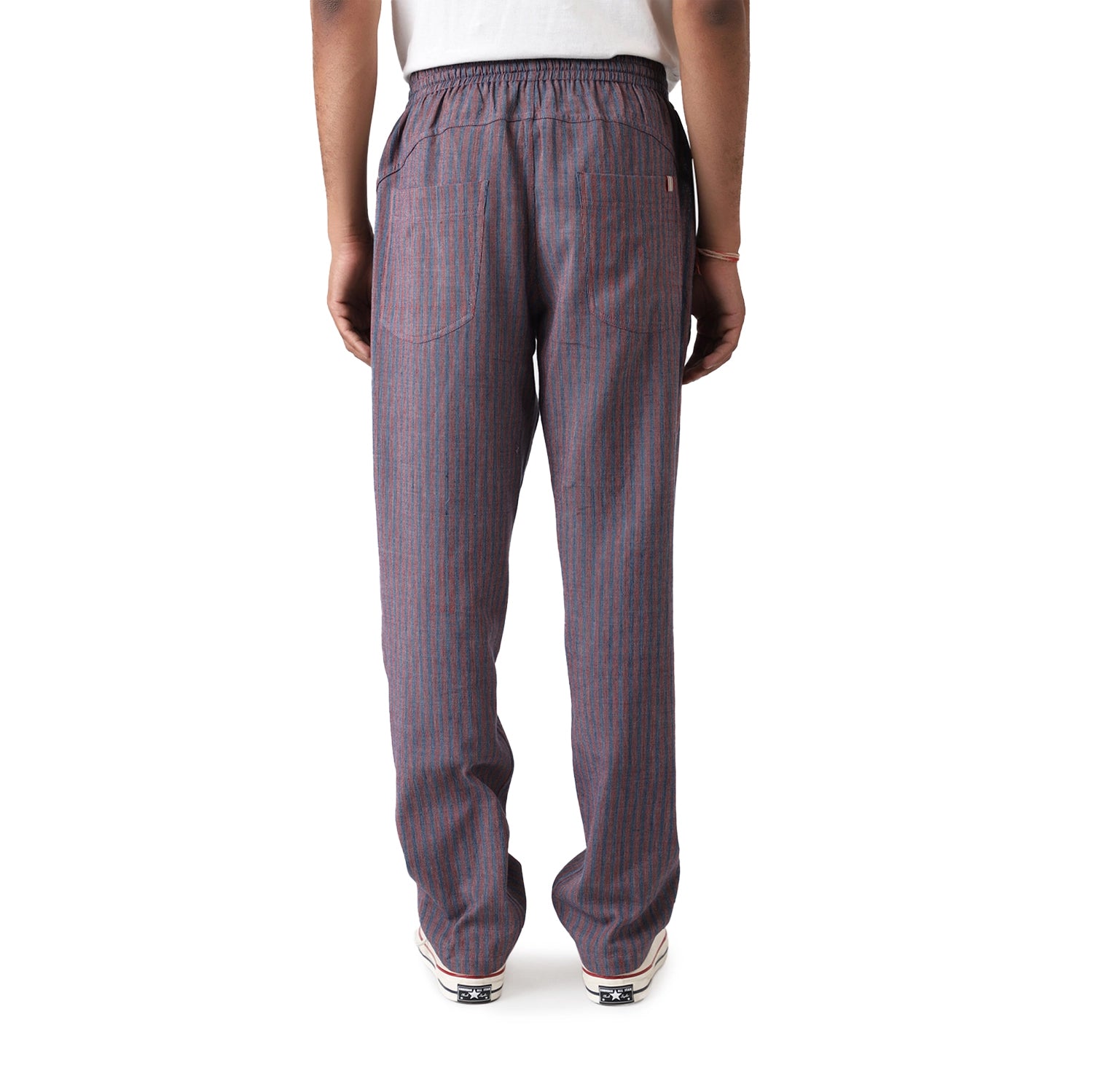 Lisboa Handwoven Trouser - Stripe Red