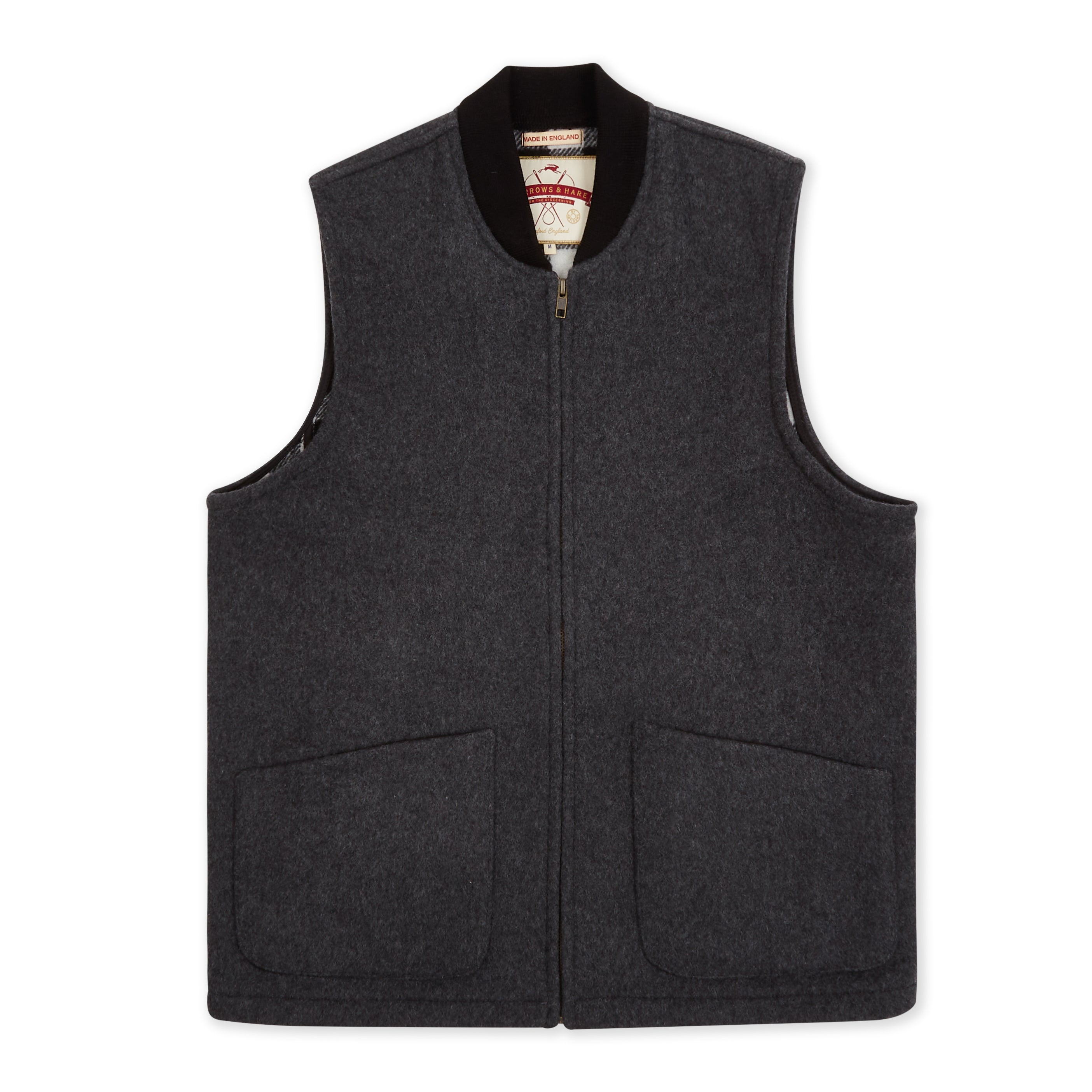 Mens Wool Gilet Grey