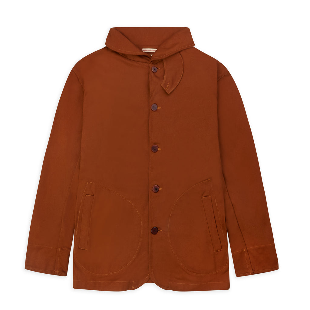 Burrows & Hare Twill Shawl Collar Jacket - Rust