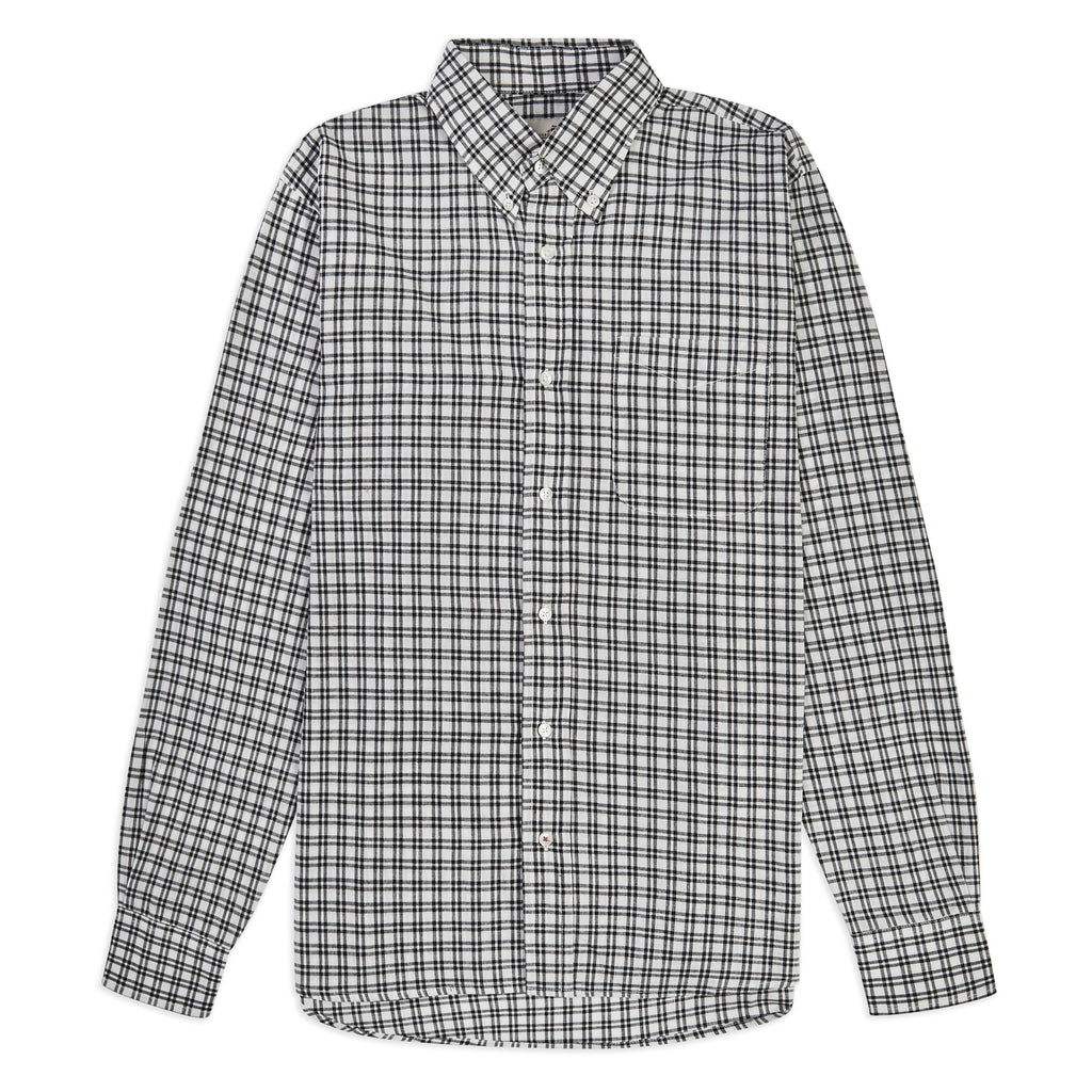 Burrows & Hare Check Button Down Shirt - Black & White