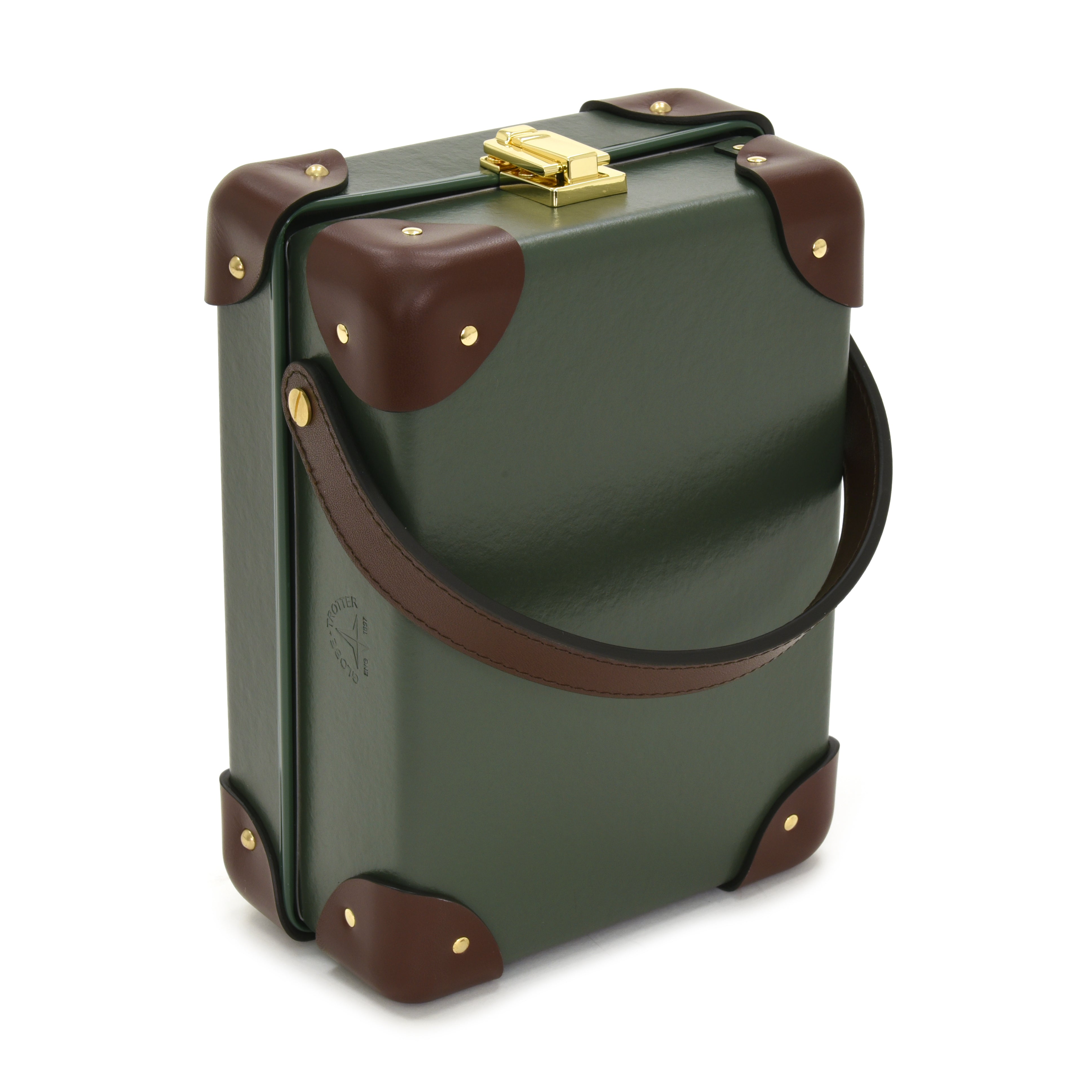 Centenary 3-Slot Watch Case - Green/Brown