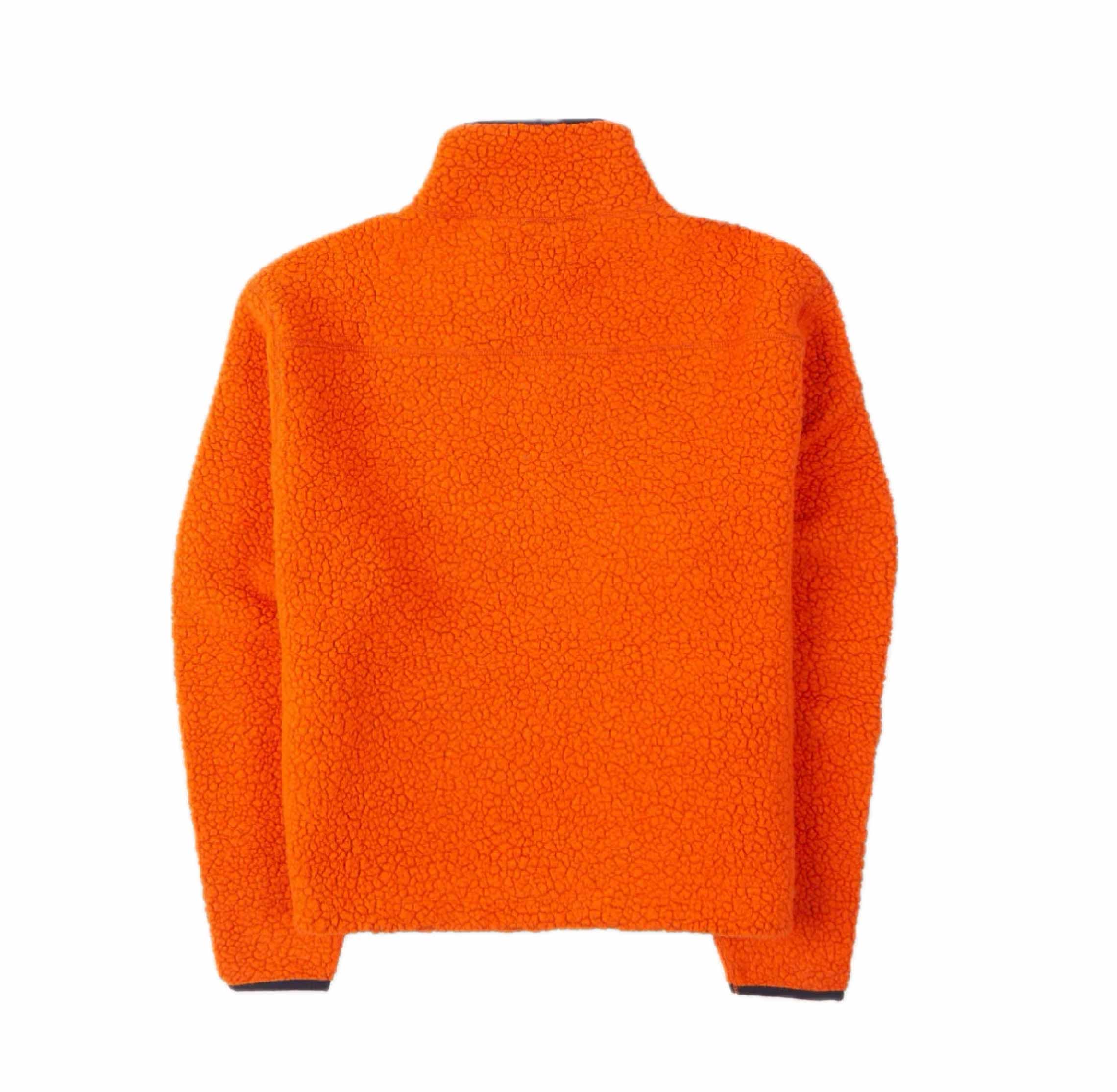 Orange Boucle Wool Zip Fleece Jacket
