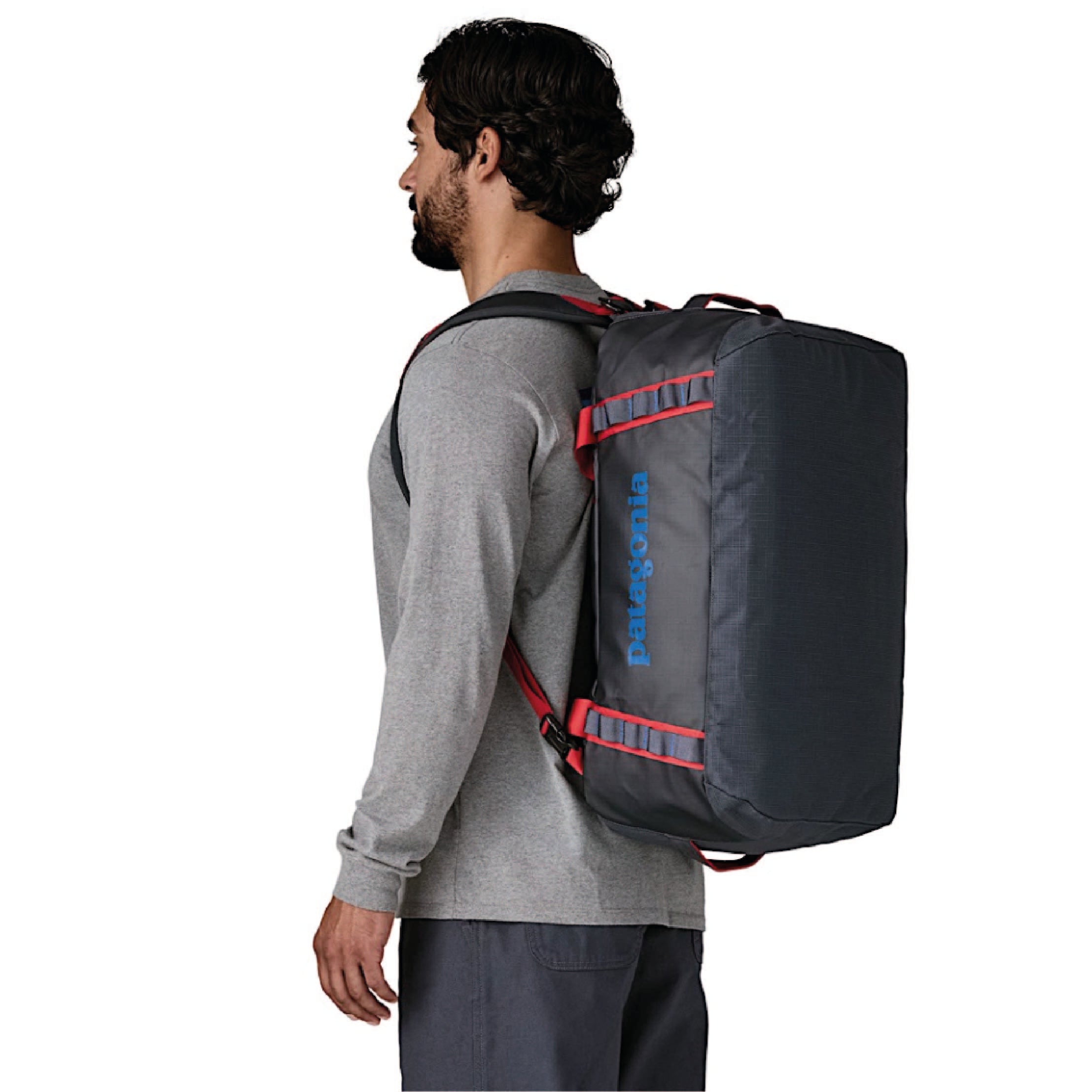 Black Hole Duffel 40L - Smoulder Blue w/Amanita Red