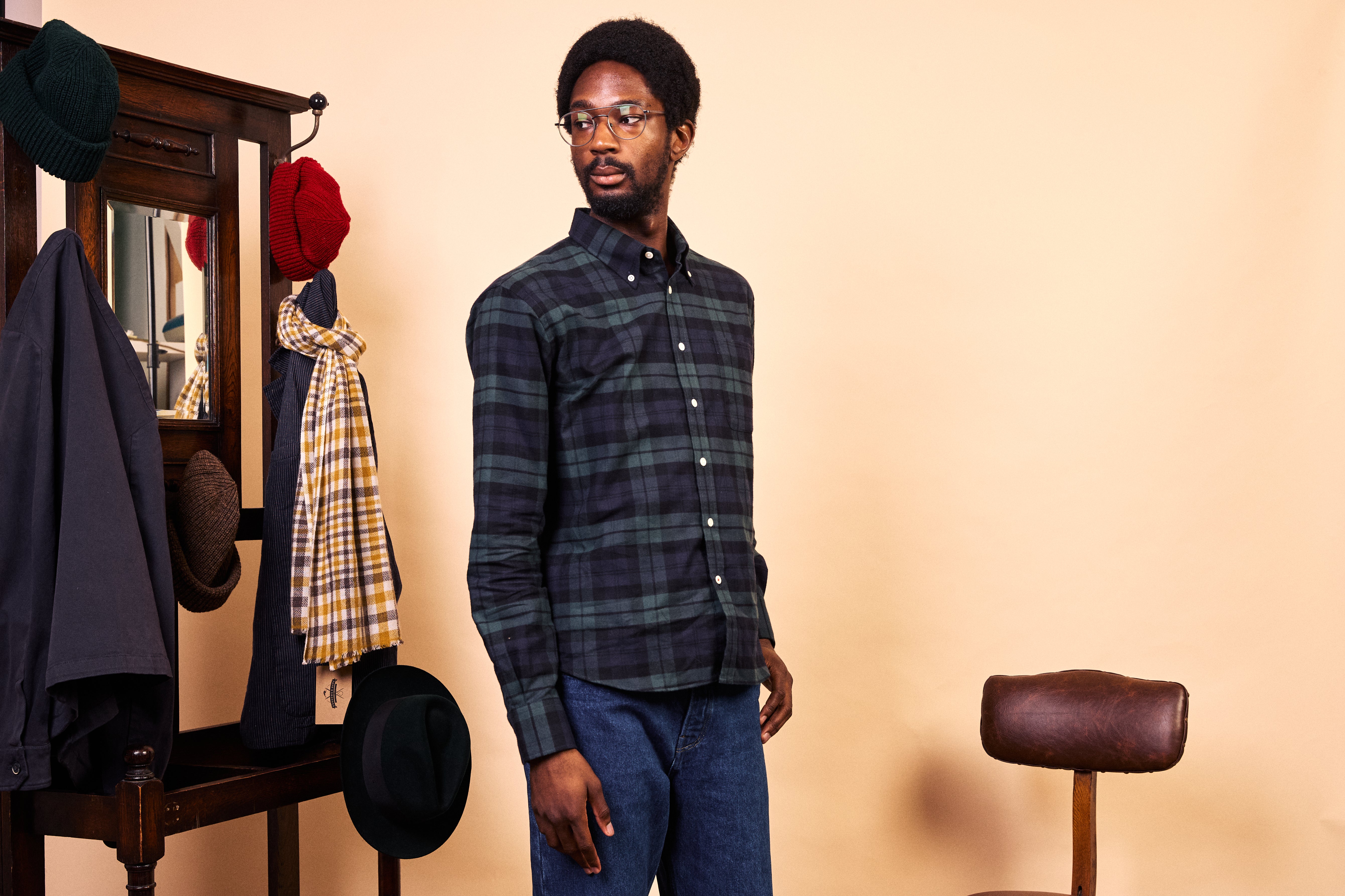 Button-down Cotton Shirt - Green Check Blackwatch