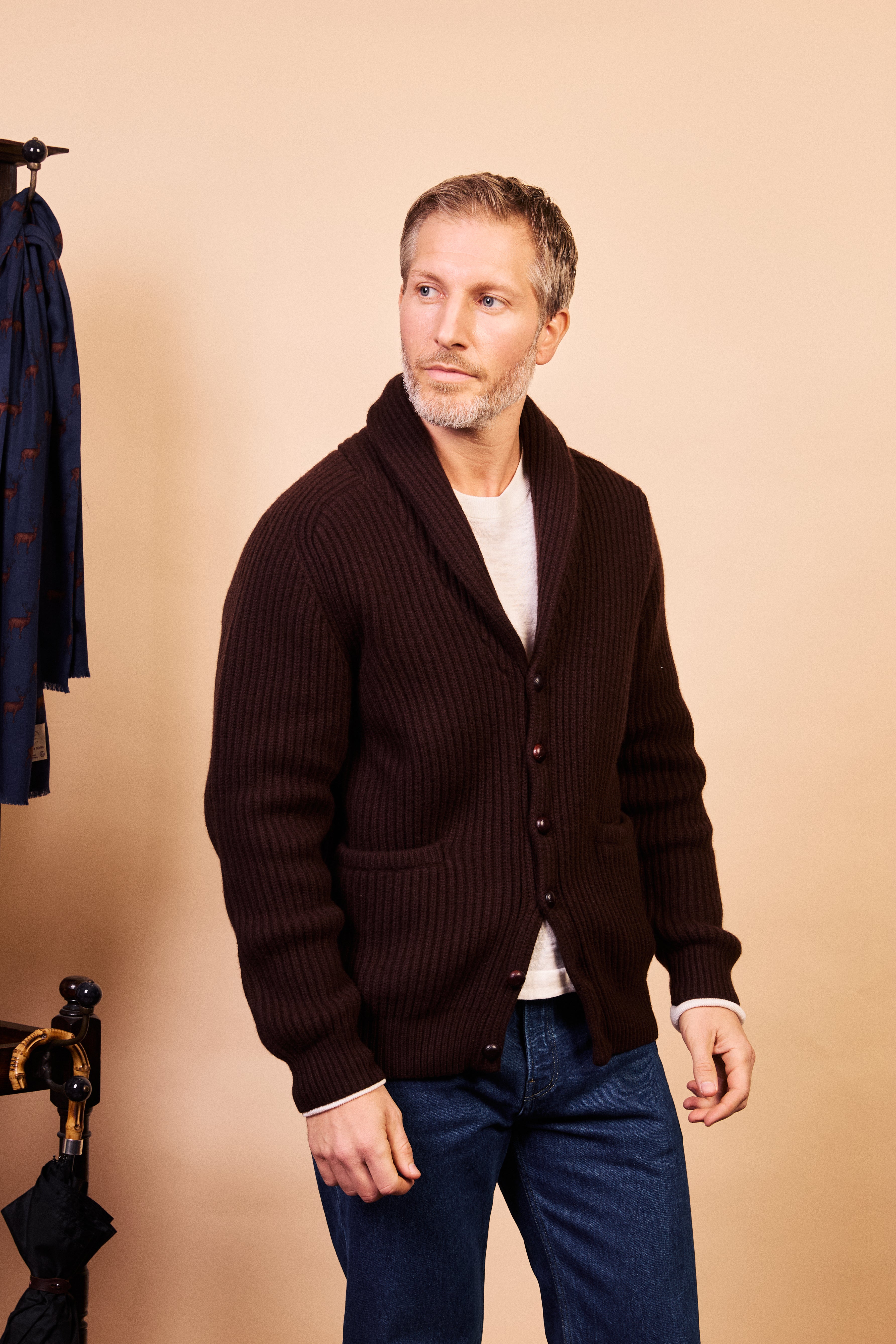 Shawl Cardigan - Brown