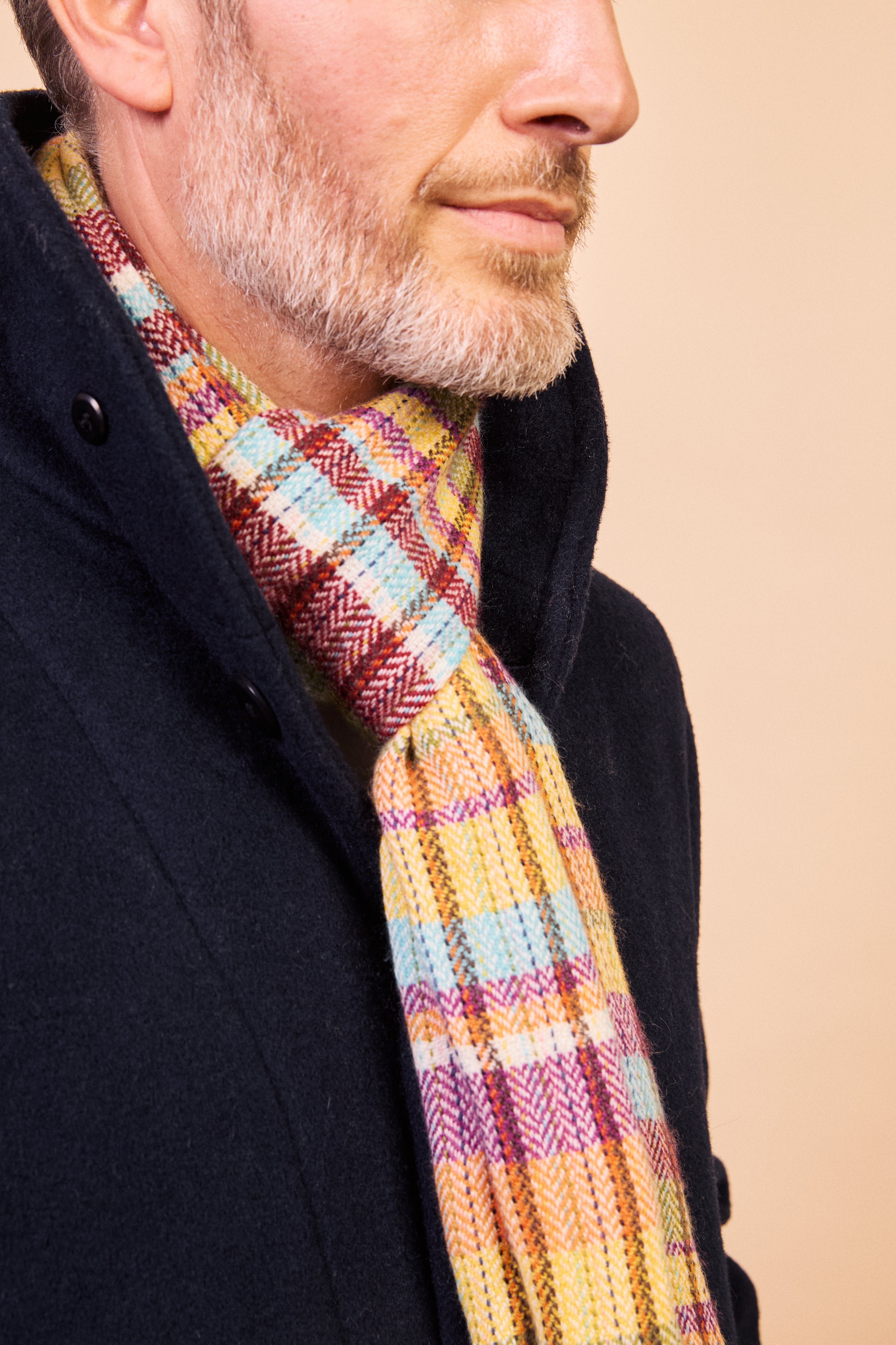 Cashmere & Merino Wool Scarf - Stitched Multi