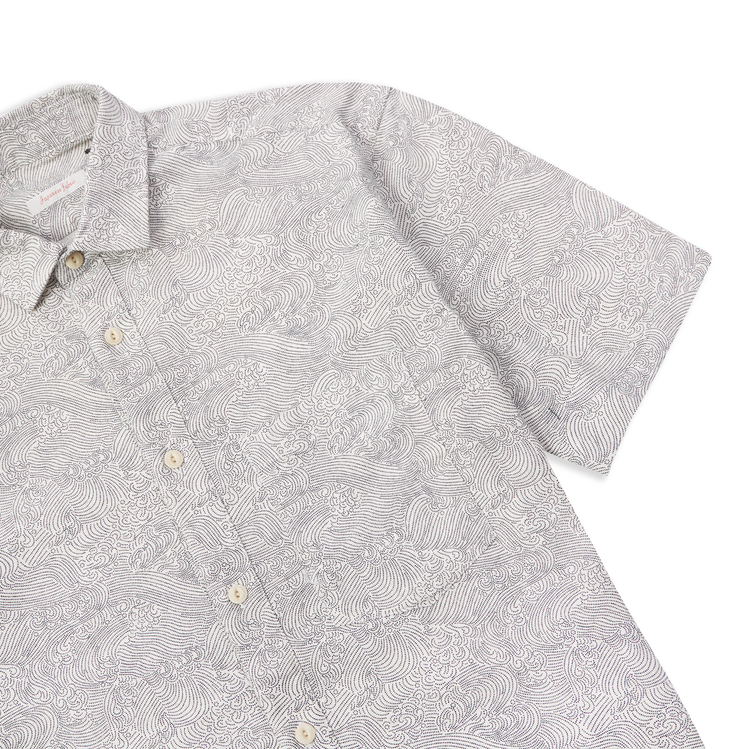 Quadro Short Sleeve Shirt - Japanese Print White