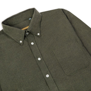 Burrows & Hare Craft Houndstooth Button-down Shirt - Green