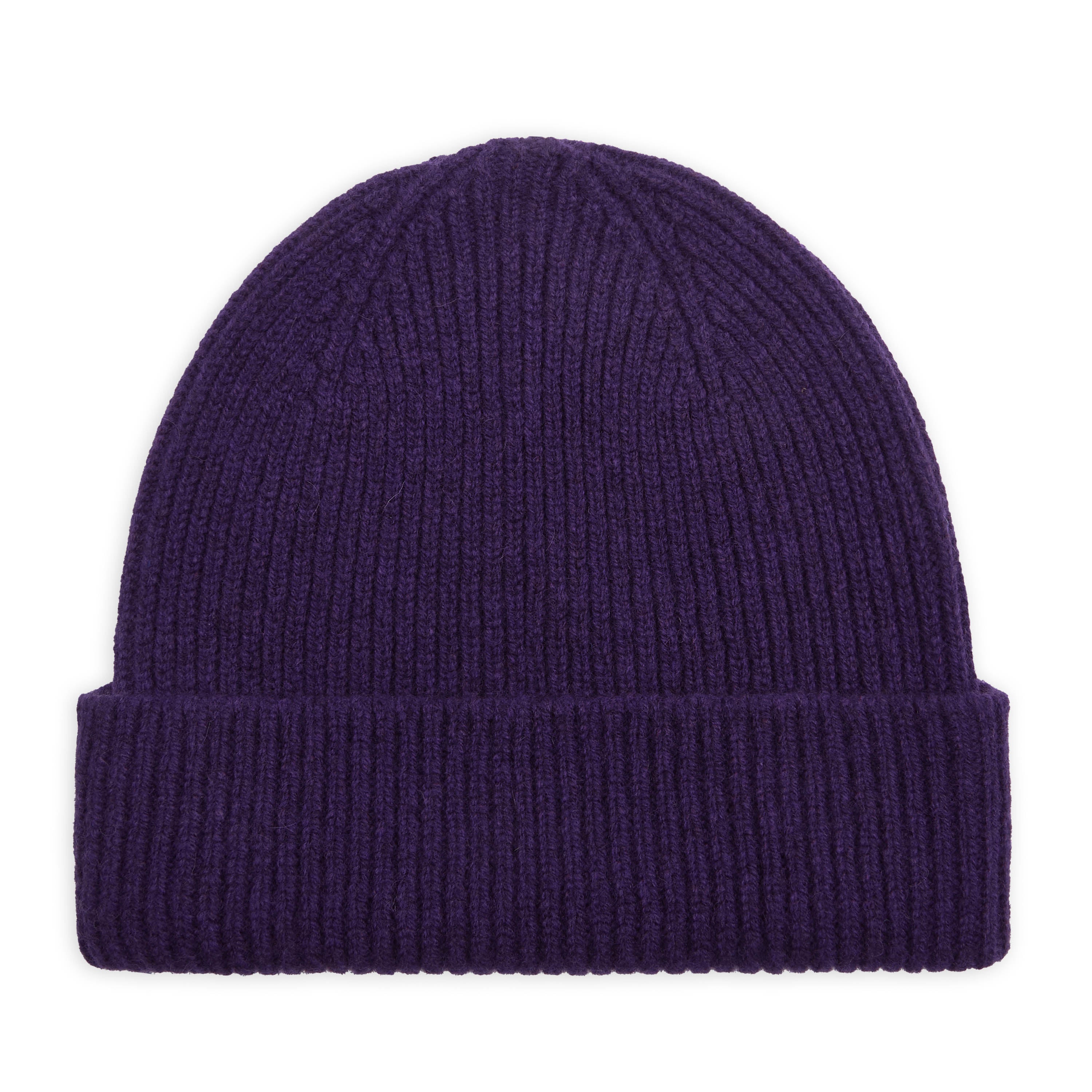 Pure New Wool Beanie Hat - Prune