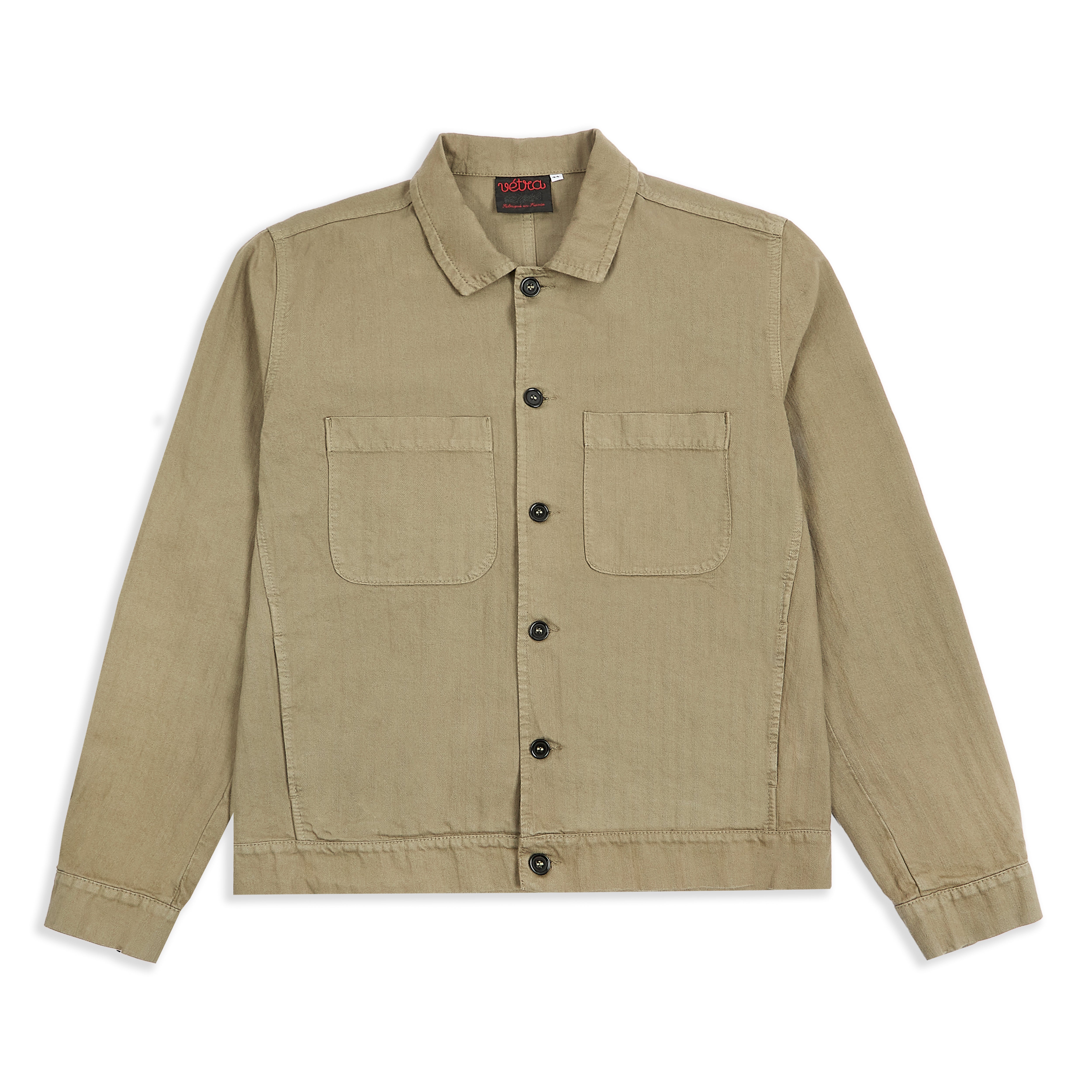Vetra Cotton Bomber Jacket - Desert Herringbone | Burrows & Hare