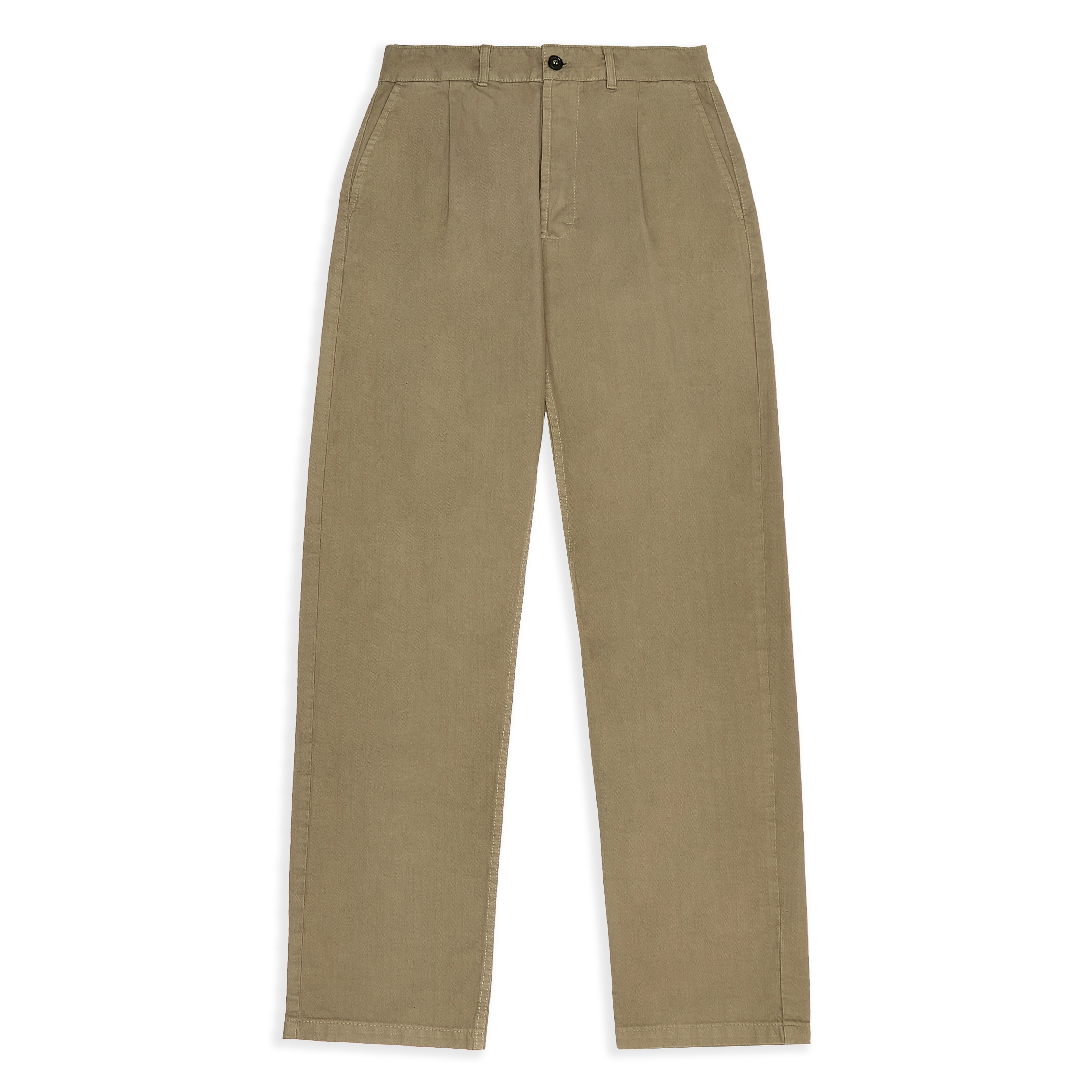 Vetra Pleated Trouser - Desert Herringbone | Burrows & Hare