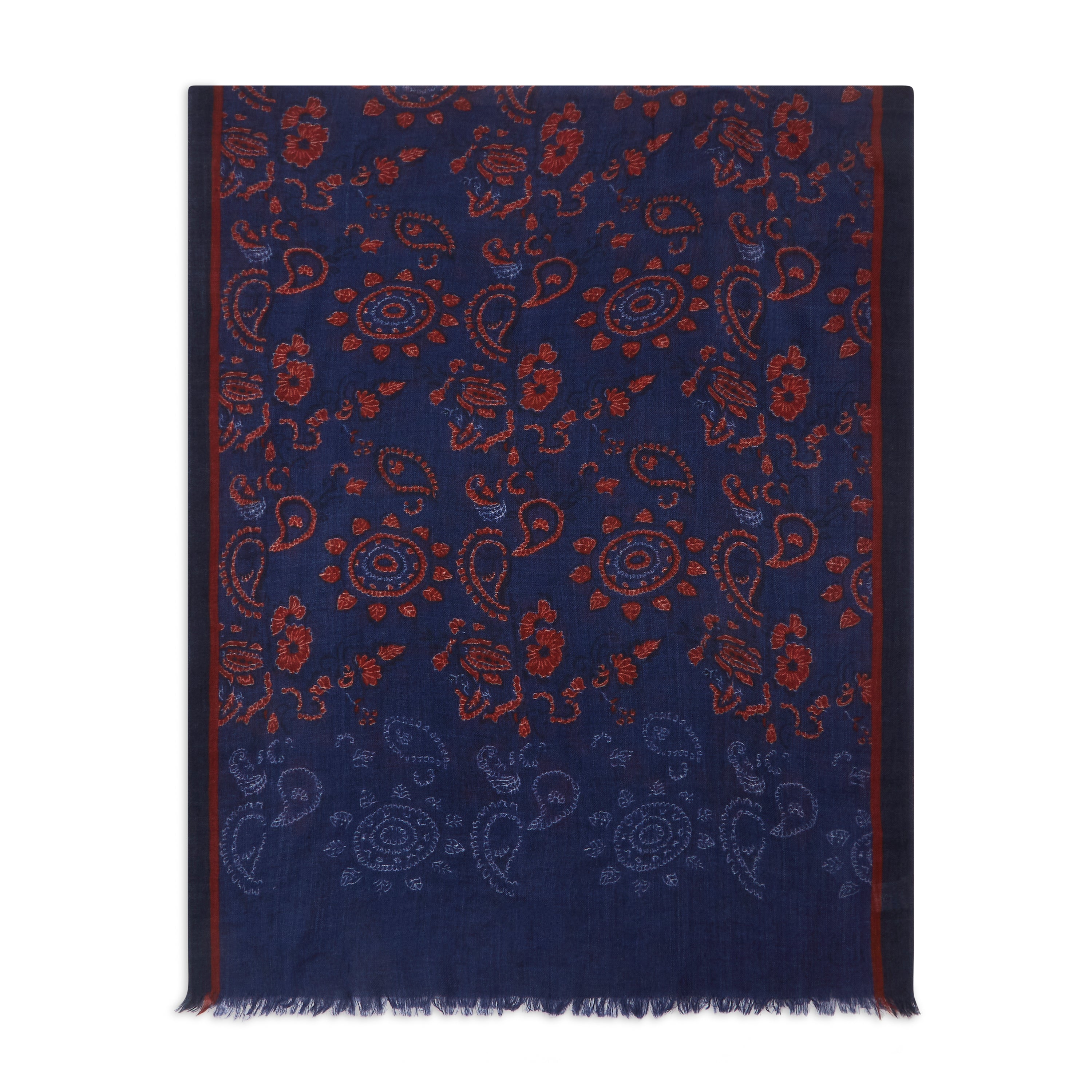 Hartford Wool Scarf - Indigo & Red