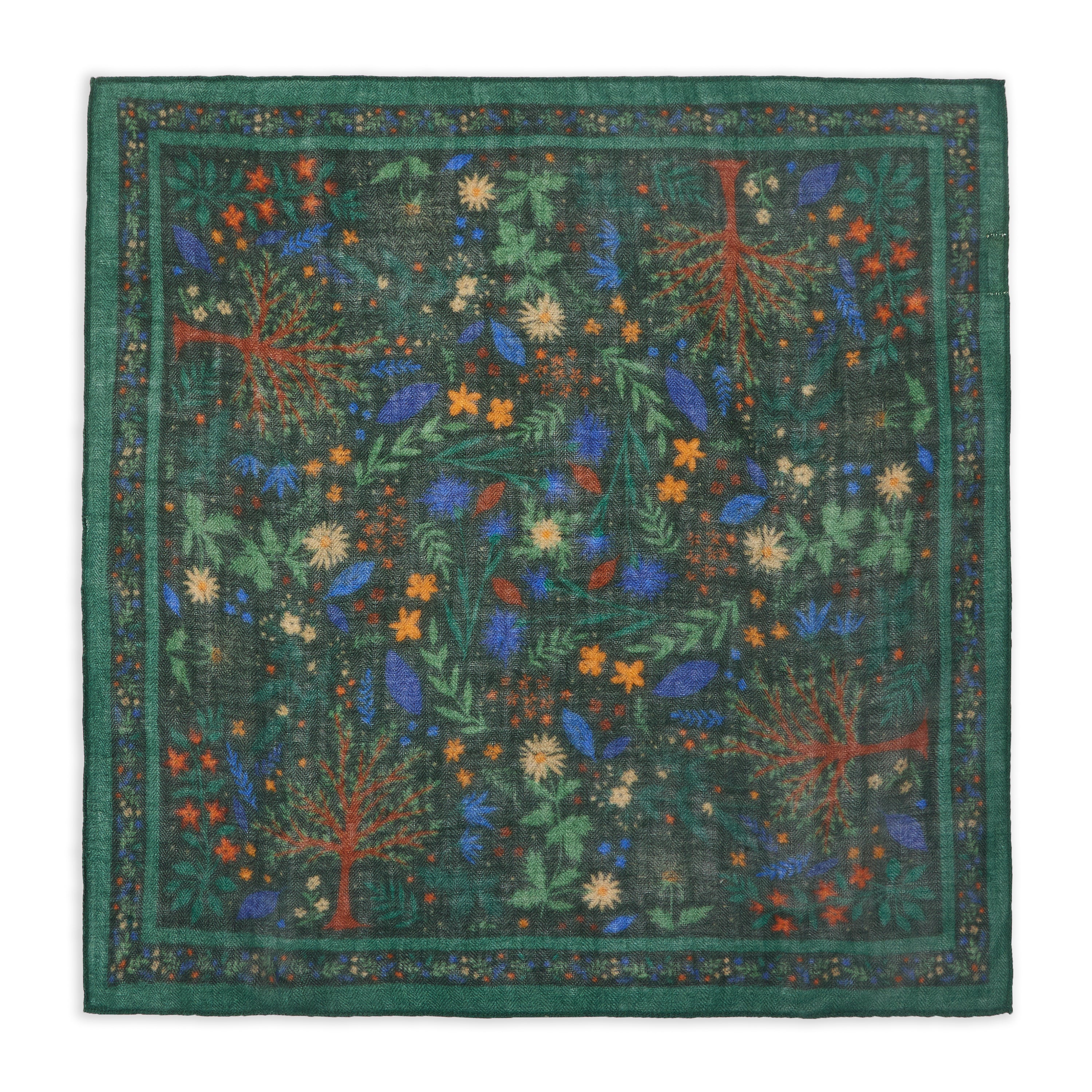 Hartford Wool Square Scarf - Green