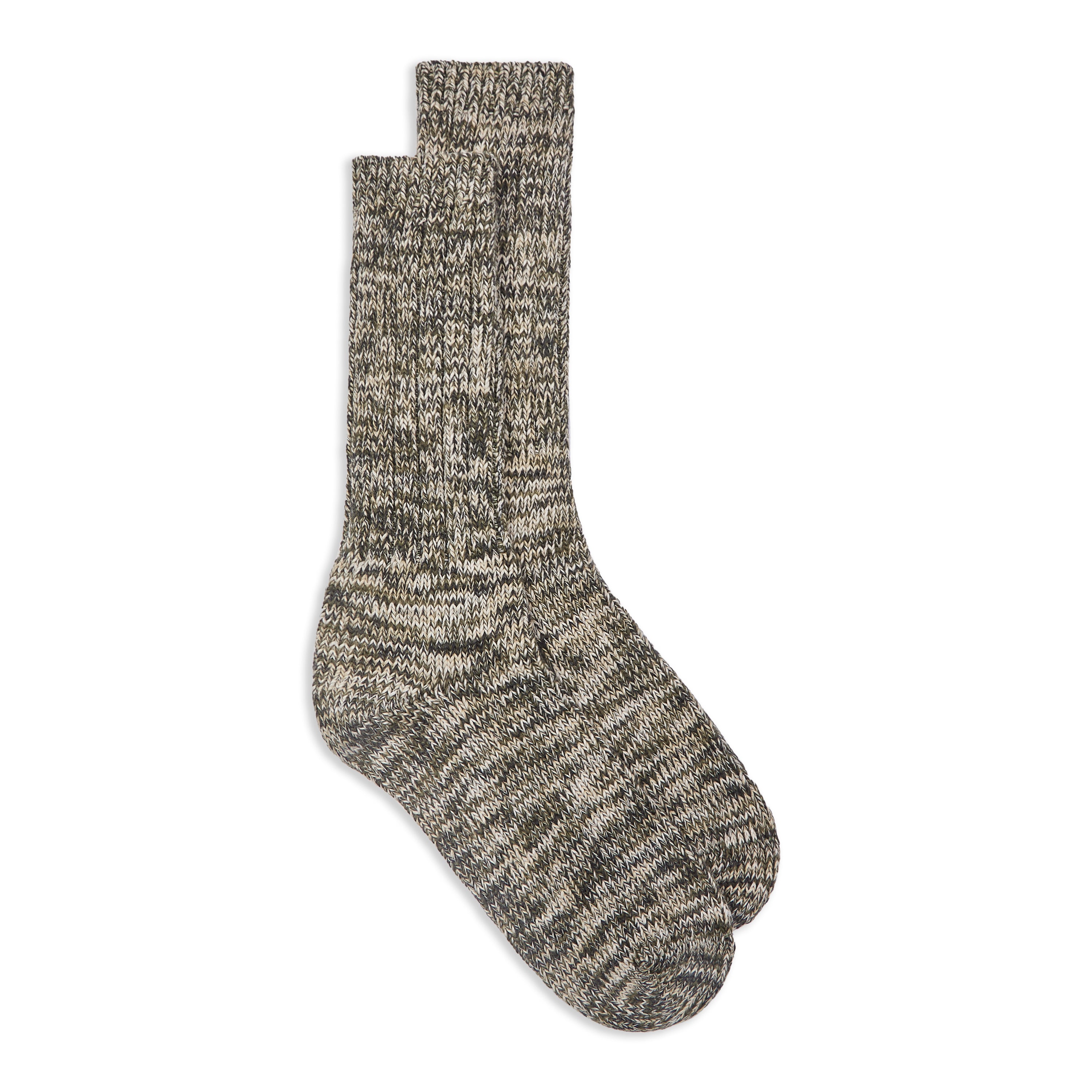 Burrows & Hare Fleck Socks - Green