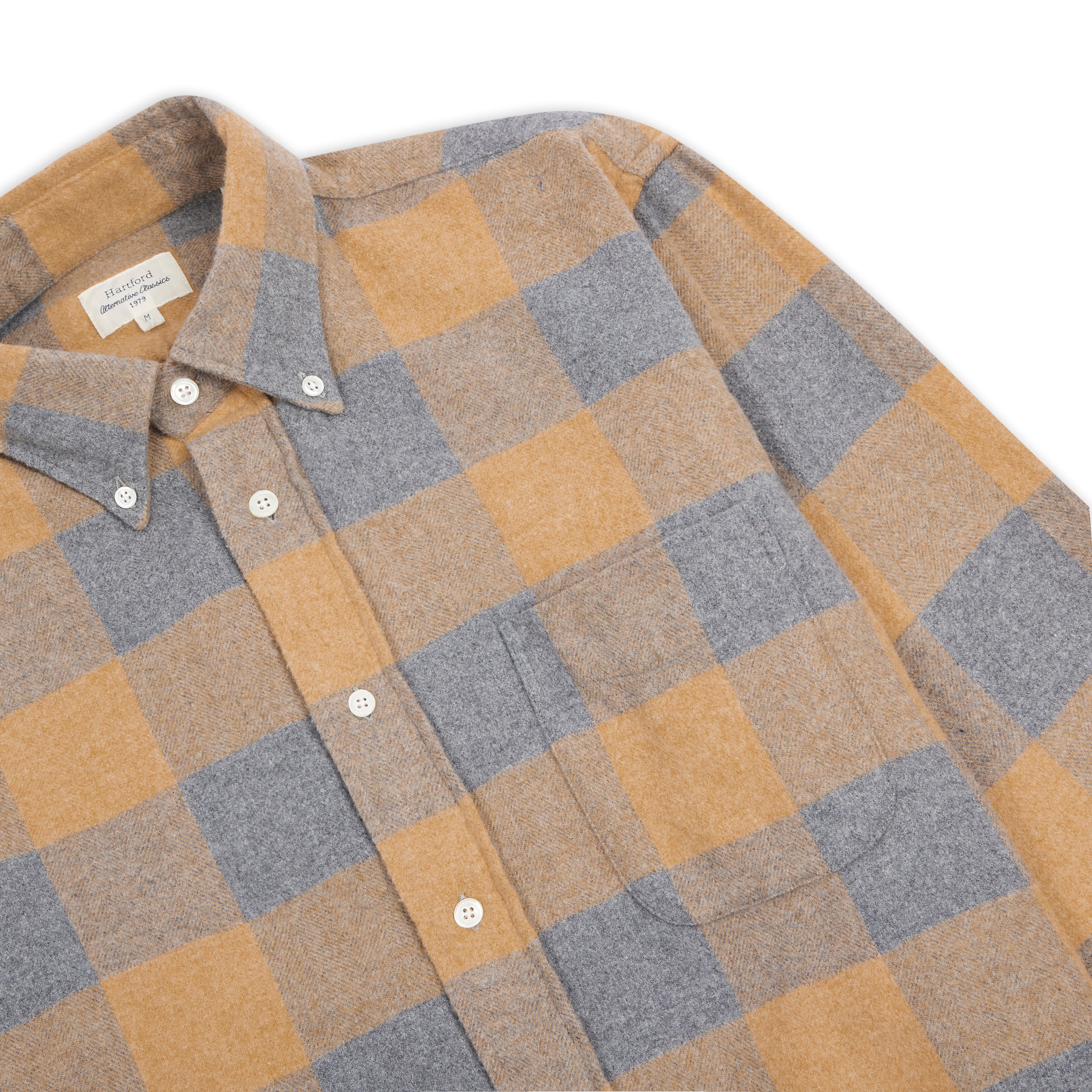 Pitt Cotton Shirt - Camel & Grey