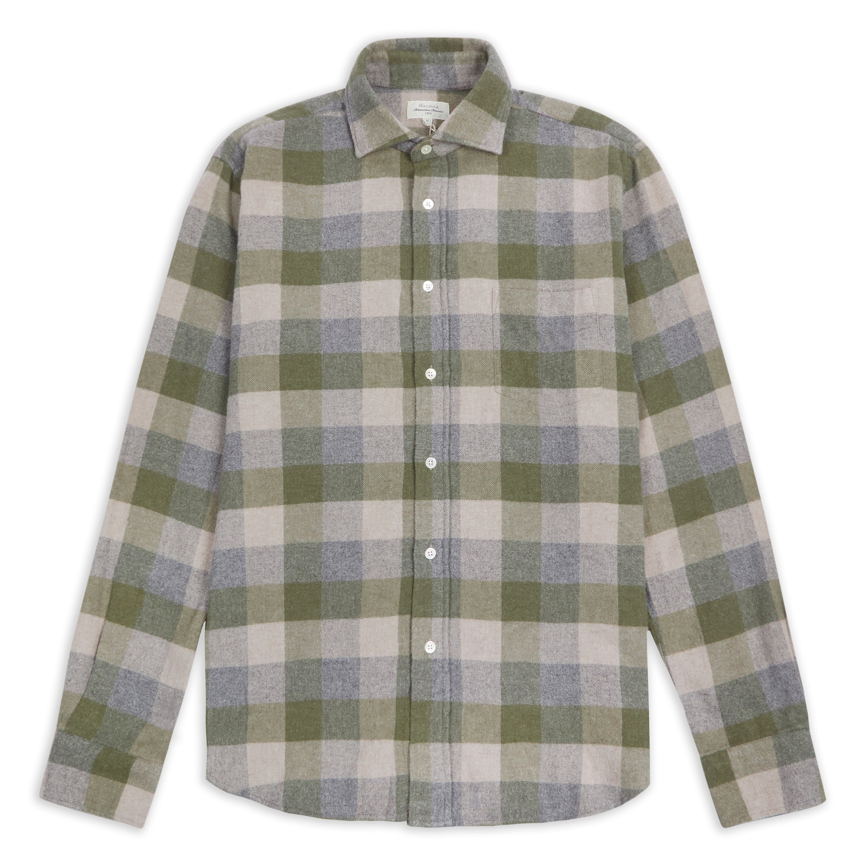 Paul Cotton Shirt - Green & Grey