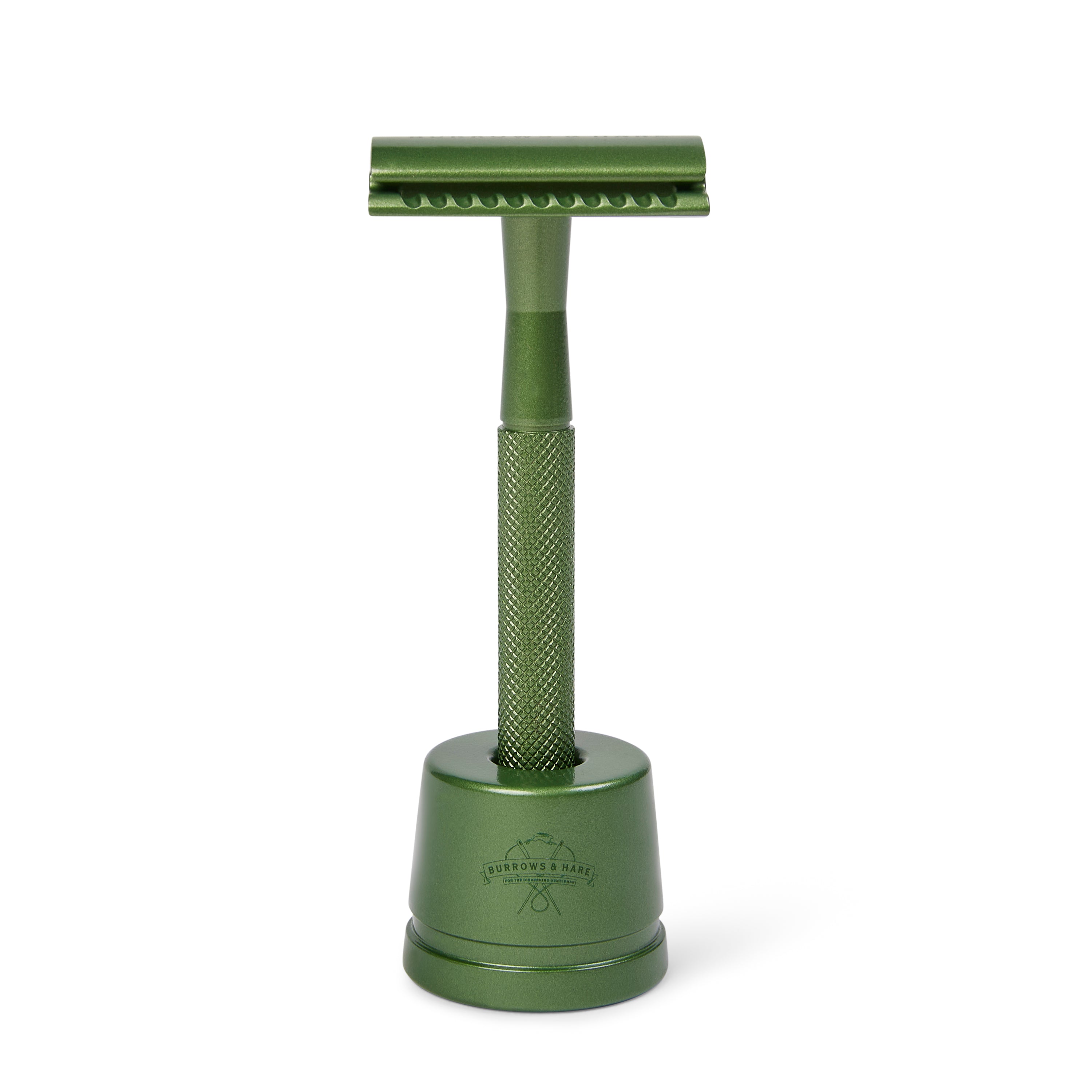 Safety Razor & Stand - Green