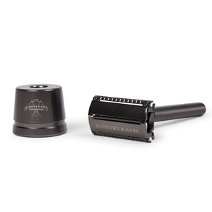 Burrows & Hare Butterfly Double Edge Safety Razor & Stand - Grey