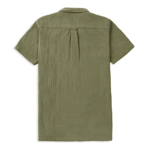 Burrows & Hare Pop Over Short Sleeve Morton Shirt - Green