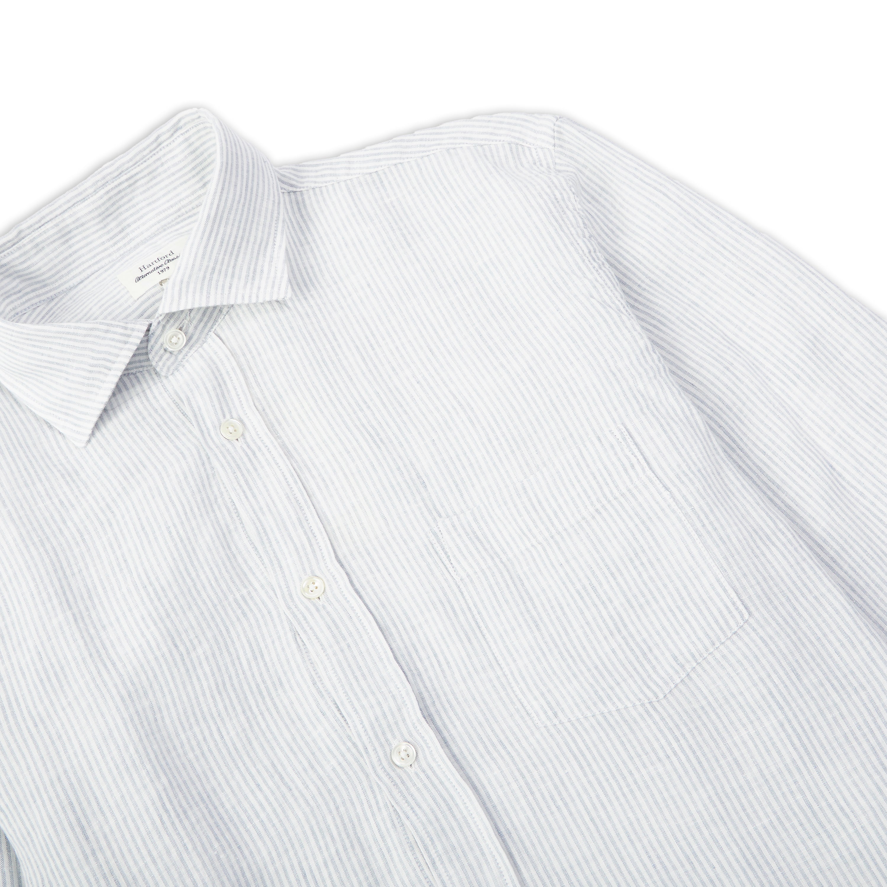 Linen Shirt - Stripe Grey 