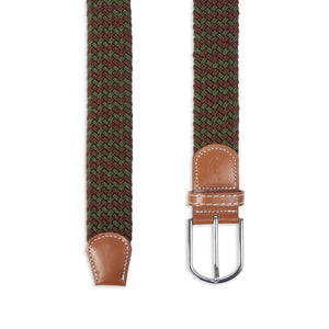 Burrows & Hare One Size Woven Belt - Green & Brown