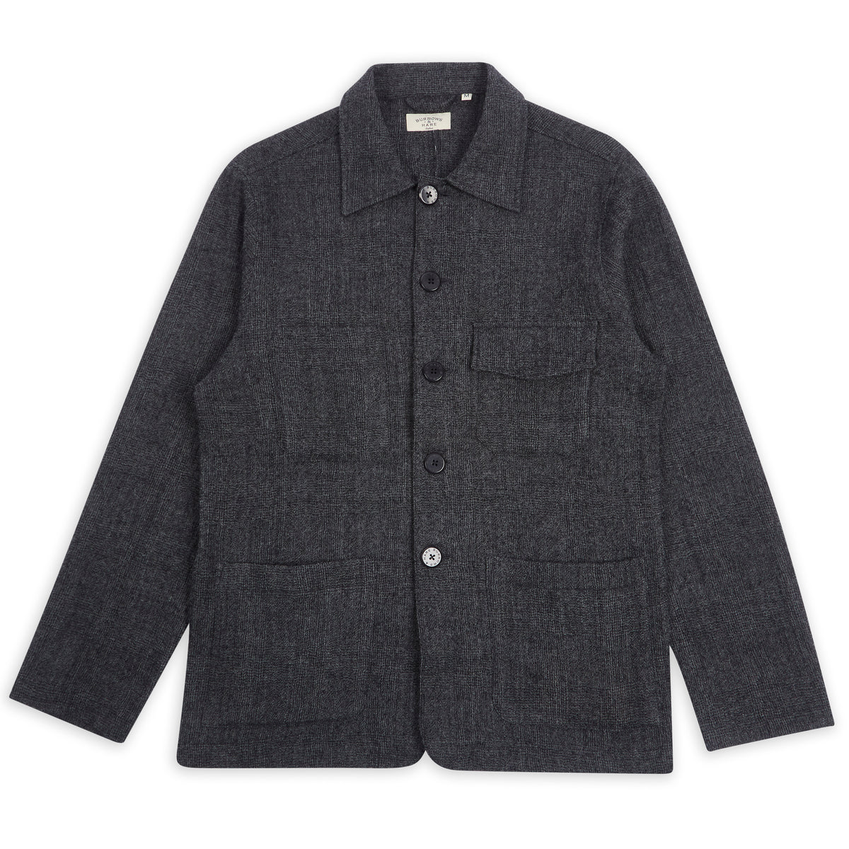 Wool Jericho Jacket - Dark Grey | Burrows & Hare