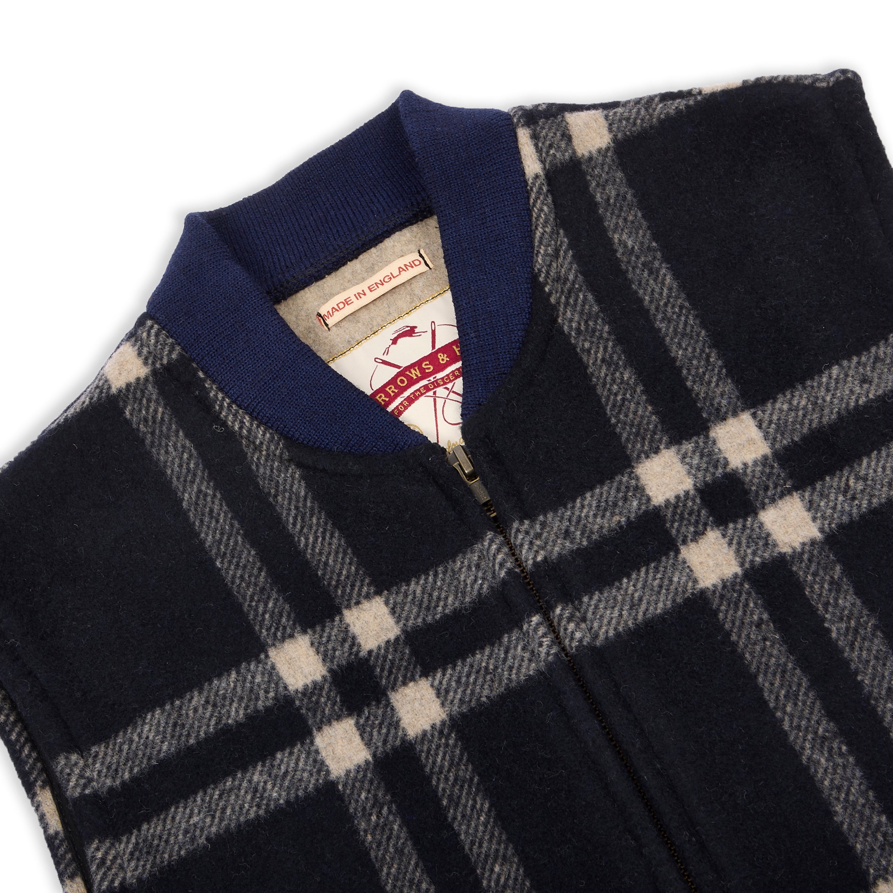 Wool Gilet - Navy Check