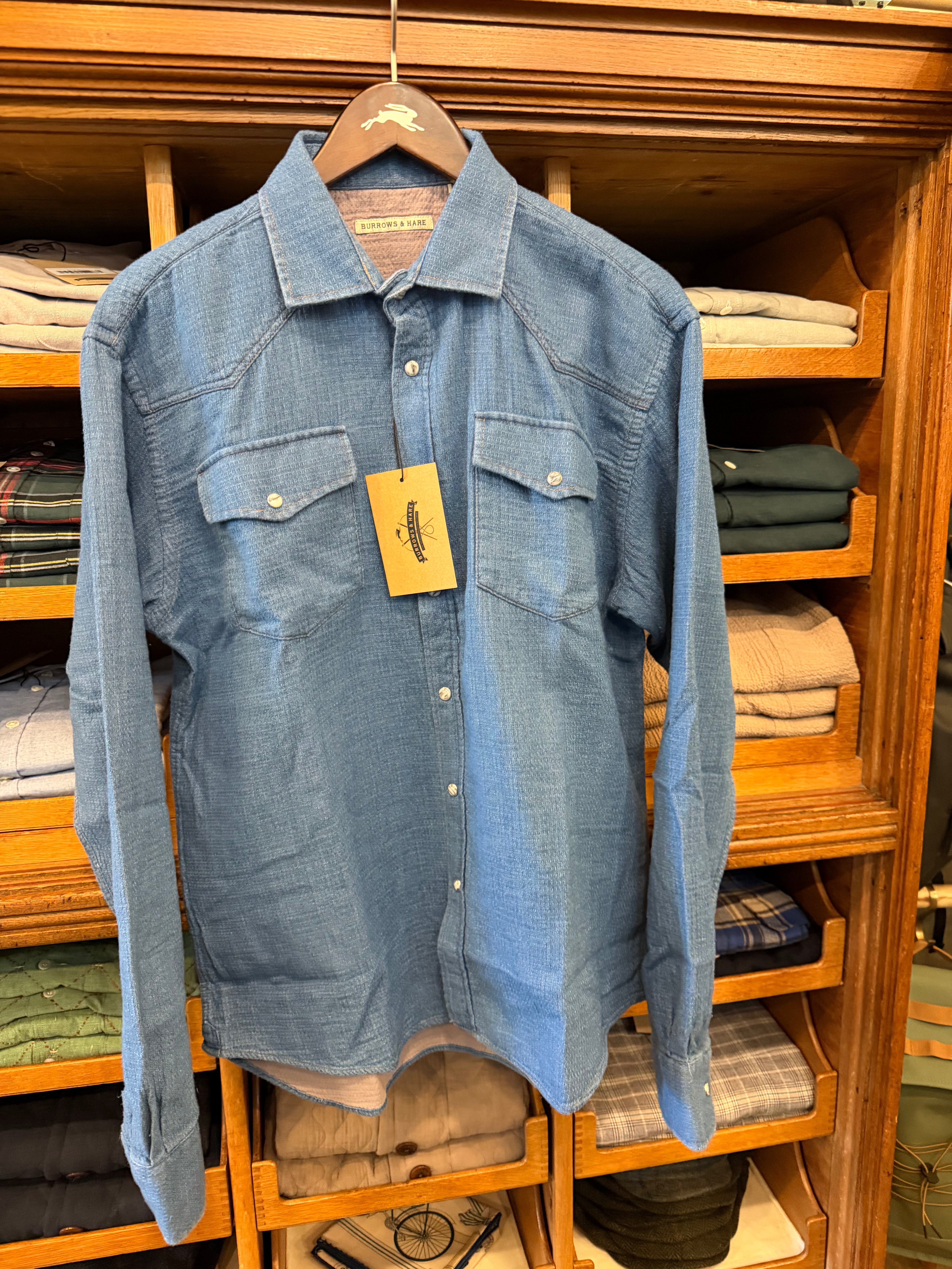 Burrows & Hare Western Shirt - Bleached Denim