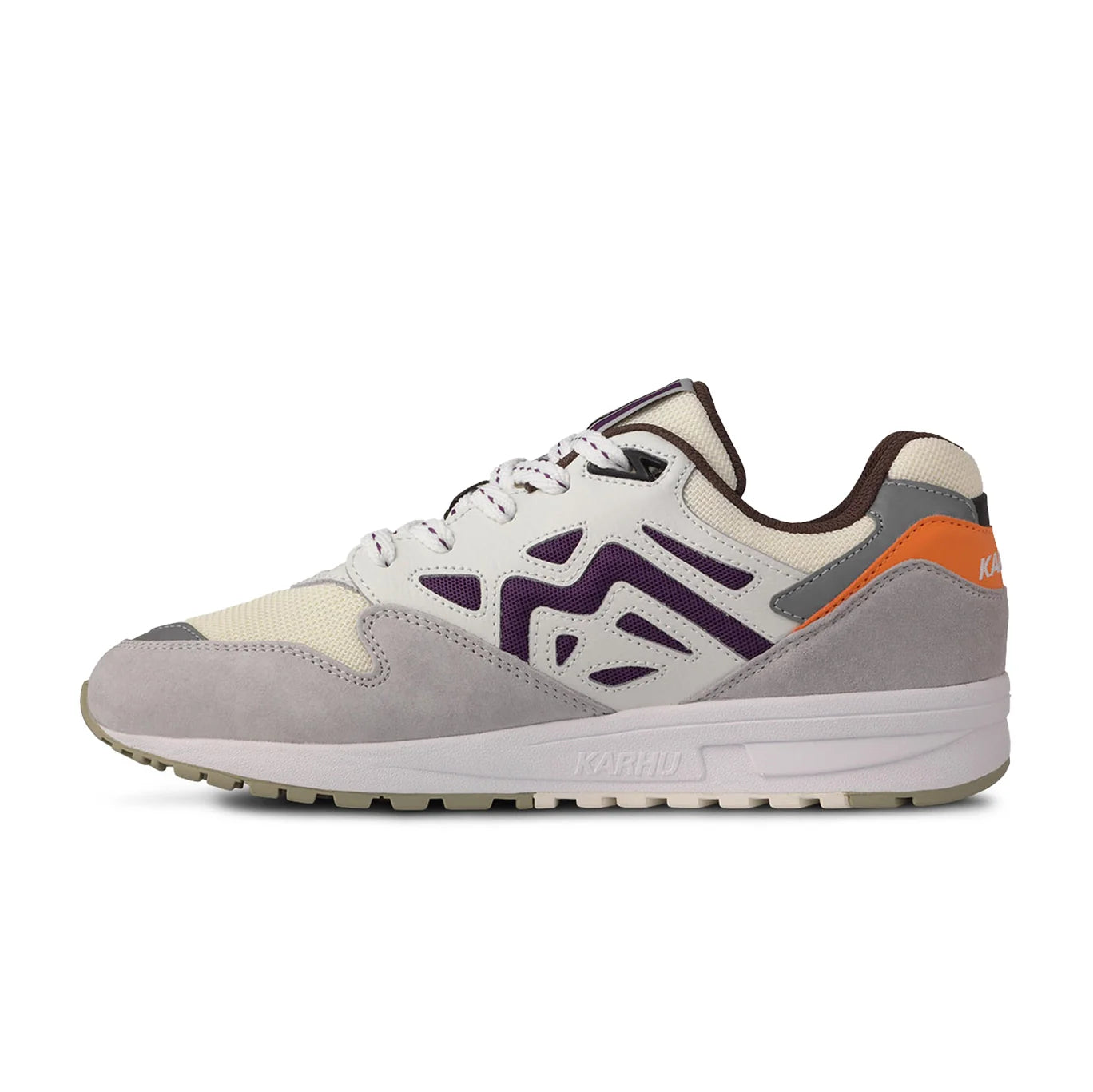 Dawn Blue and Imperial Purple Karhu trainer with breathable mesh overlay.