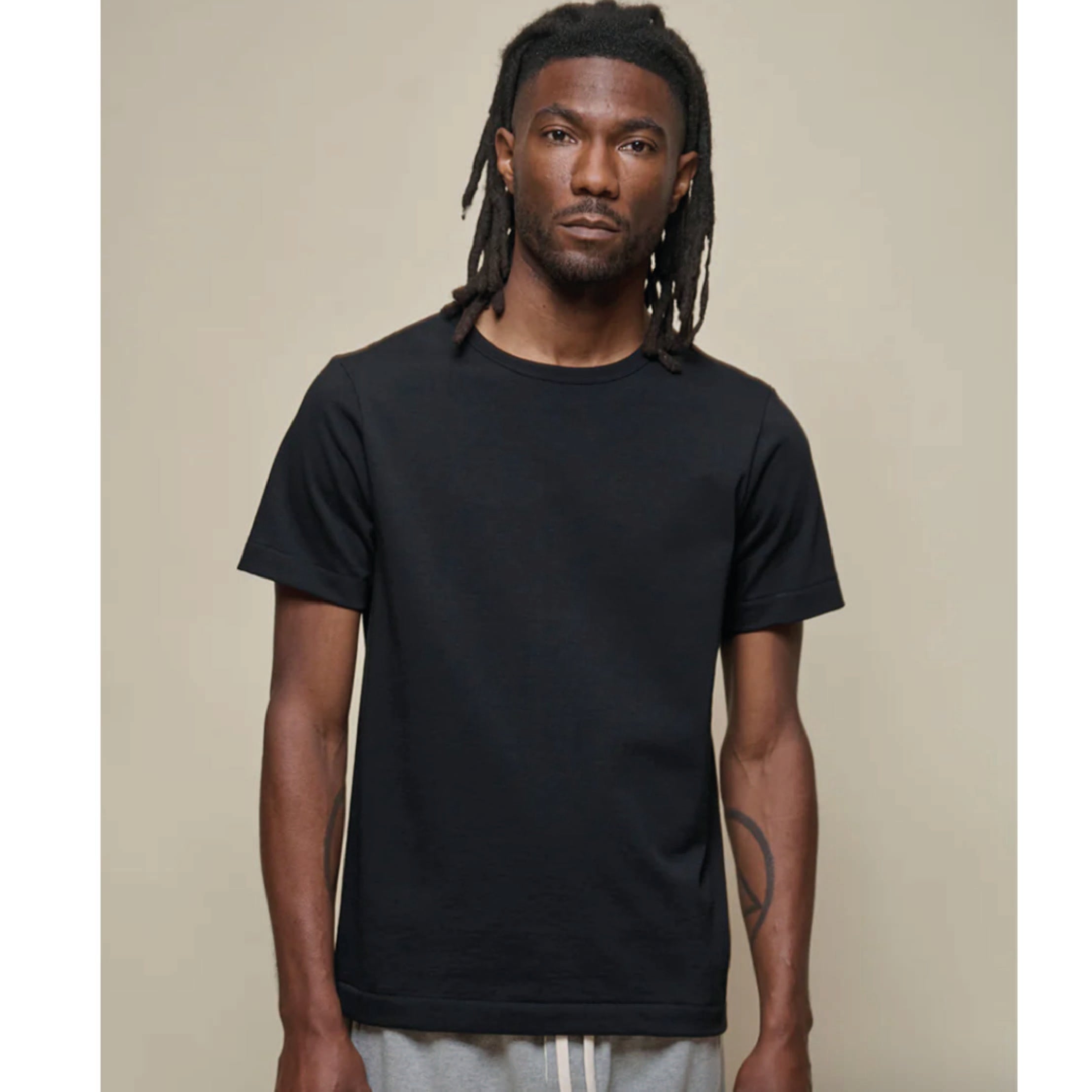 Loopwheeled Classic Fit Midweight T-Shirt - Deep Black